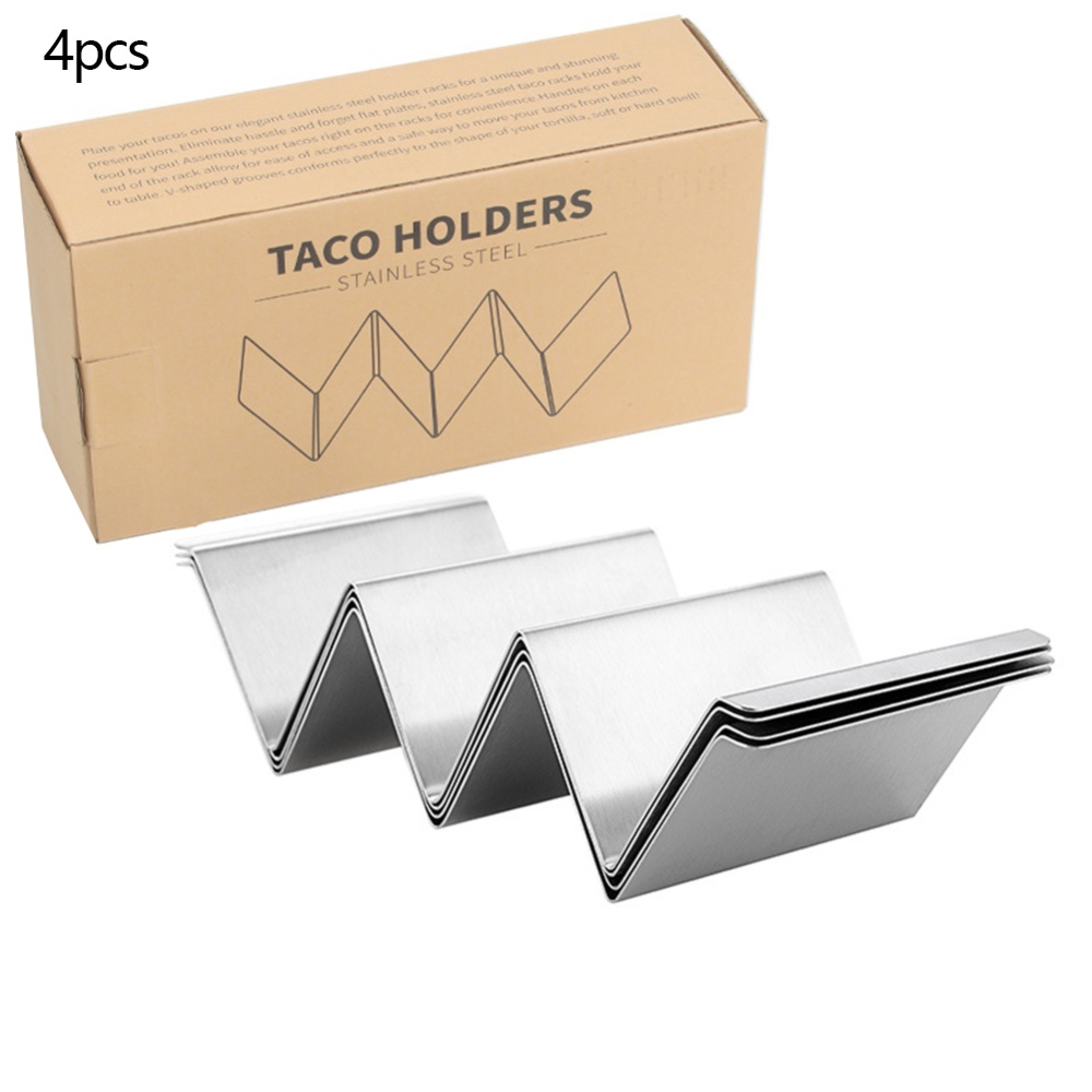 Taco Rack Stainless Steel Holder Stand Kitchen Cooking Accessories Three-piece suit (with border)