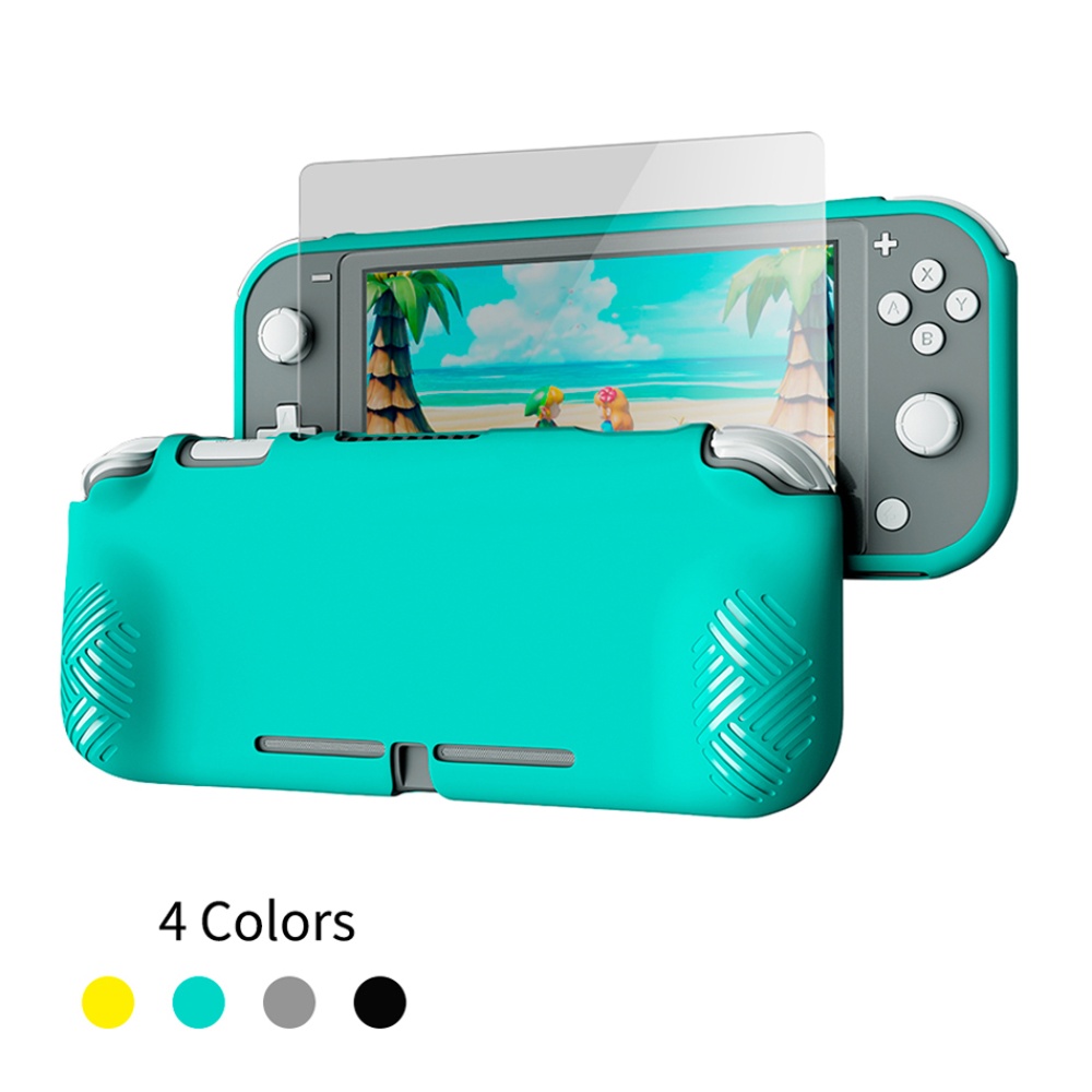 Silicone Case + Tempered Glass HD Screen Protector Set Soft Cover Shell for Nintend Switch Lite yellow - Image 2