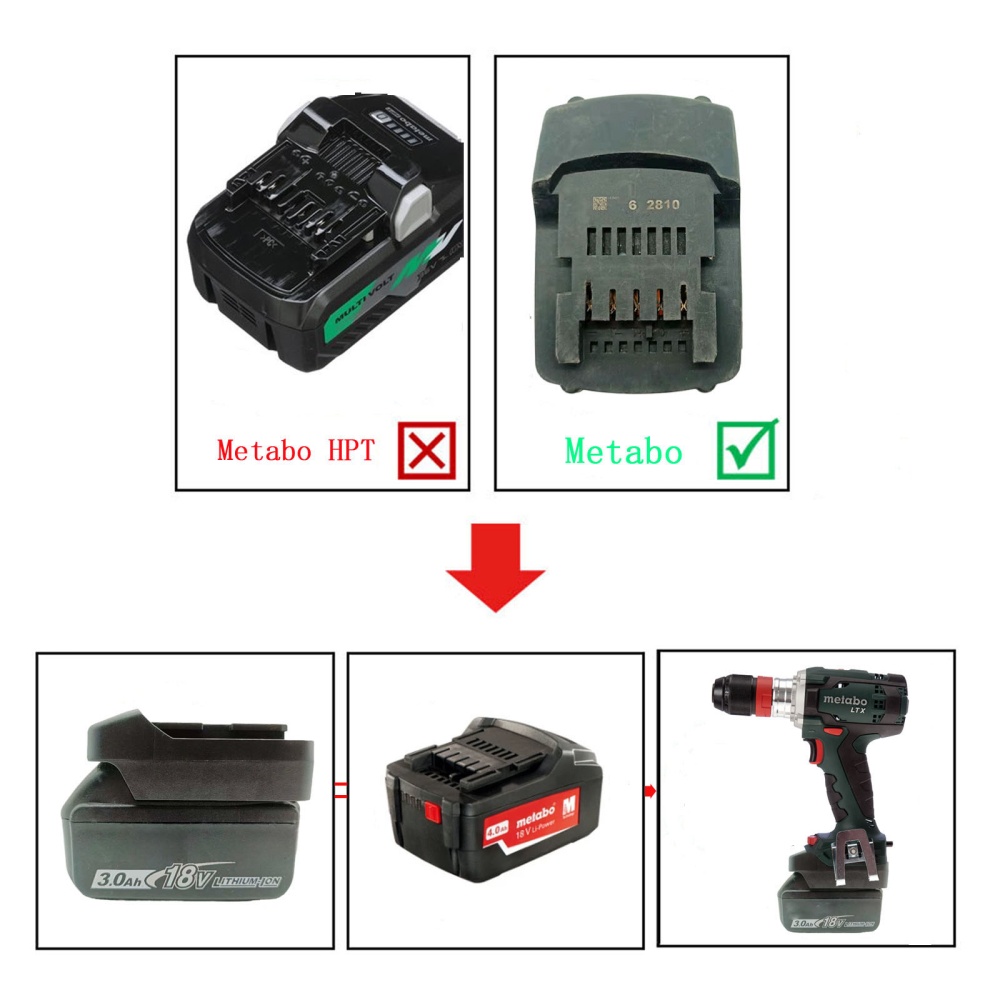 Adapter Compatible for Makit 18V BL Series Lithium Battery Converting to Metabo 18v - Image 3