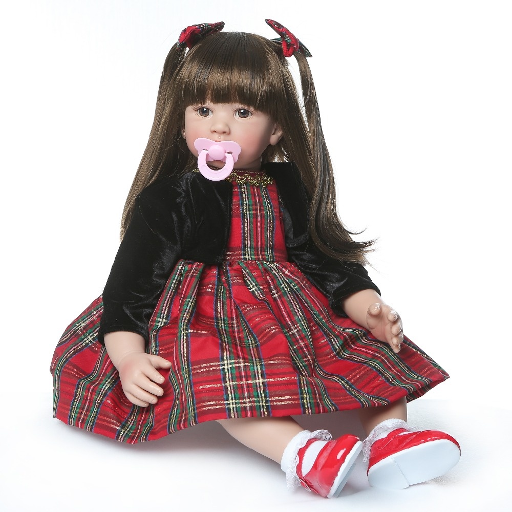 60cm Silicone Reborn Baby Dolls Doll Alive Realistic Boneca Bebes Lifelike Real Girl for Birthday