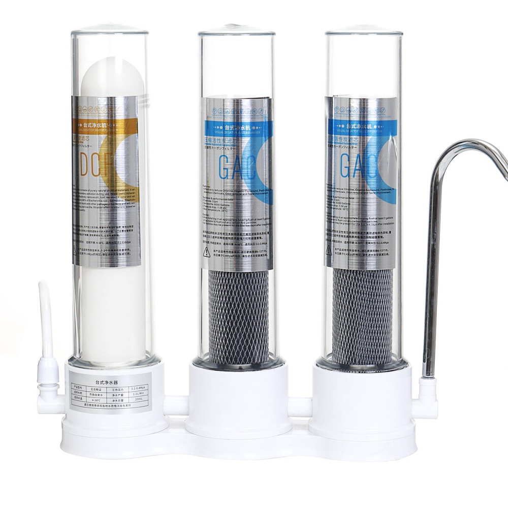 Home Countertop Water Filter 1/2/3 Stage Filtration Kitchen Tap Ceramic Filter - A