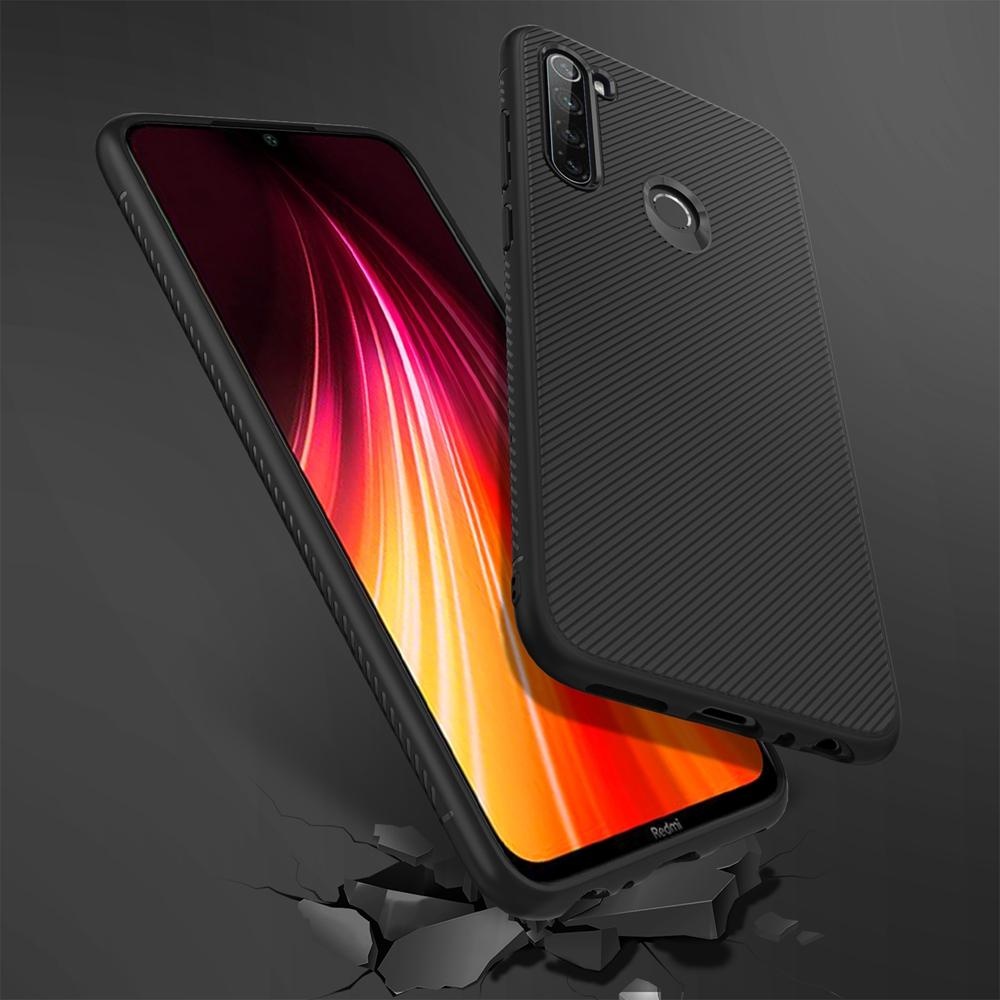 Carbon Fiber Texture Slim Soft Silicone Shockproof Protective Case for Xiaomi Redmi Note 8 Non-original - Black - Image 2