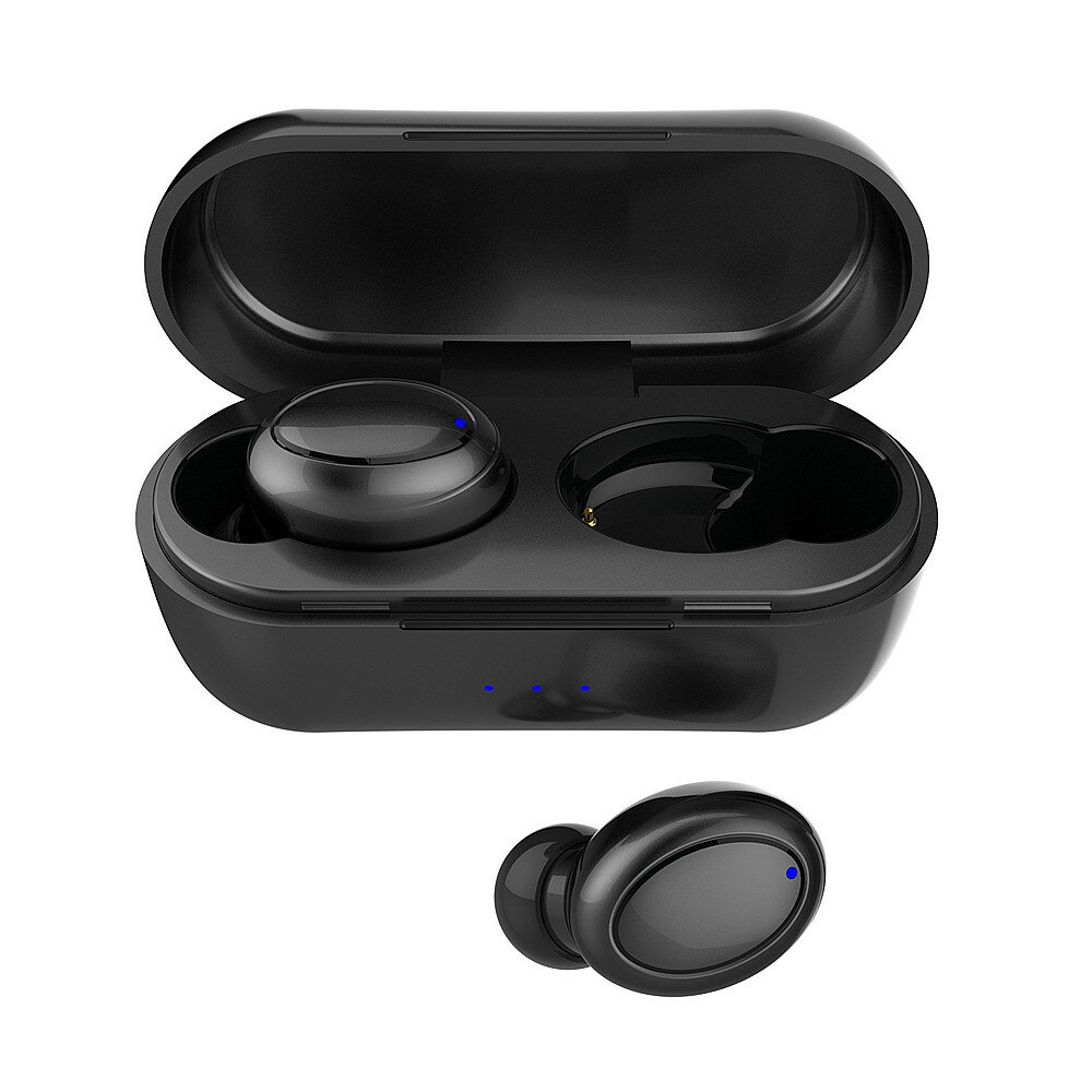 V2 TWS Dynamic bluetooth 5.0 Wireless Stereo Earbuds Noise Cancelling Touch Control In Ear Earphone with Type-C Charging Box - Black - Image 2