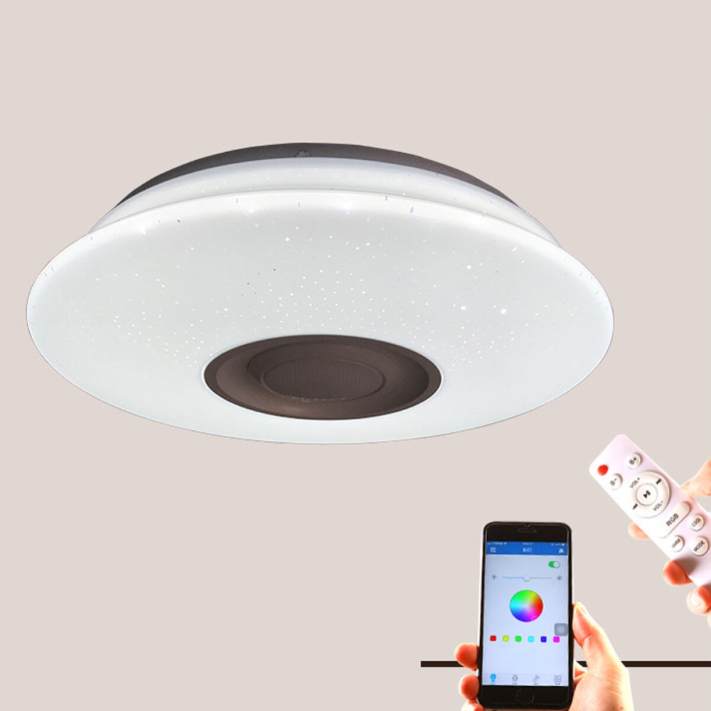 110-220V 60W LED Music Ceiling Light RGB Bluetooth Remote Control Smart Lamp - Image 2