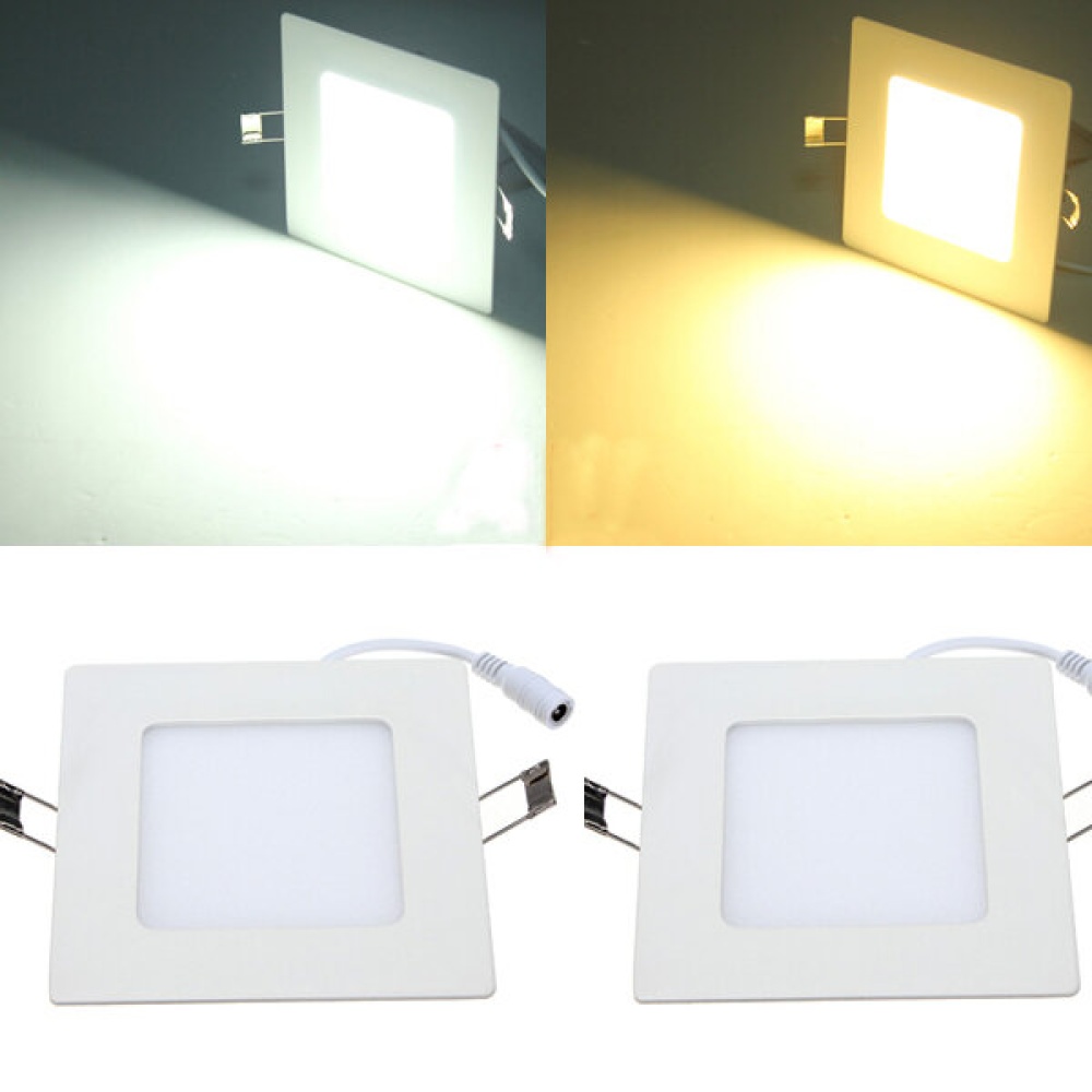 8W Square Ceiling Panel White/Warm White LED Lighting AC 85~265V - White