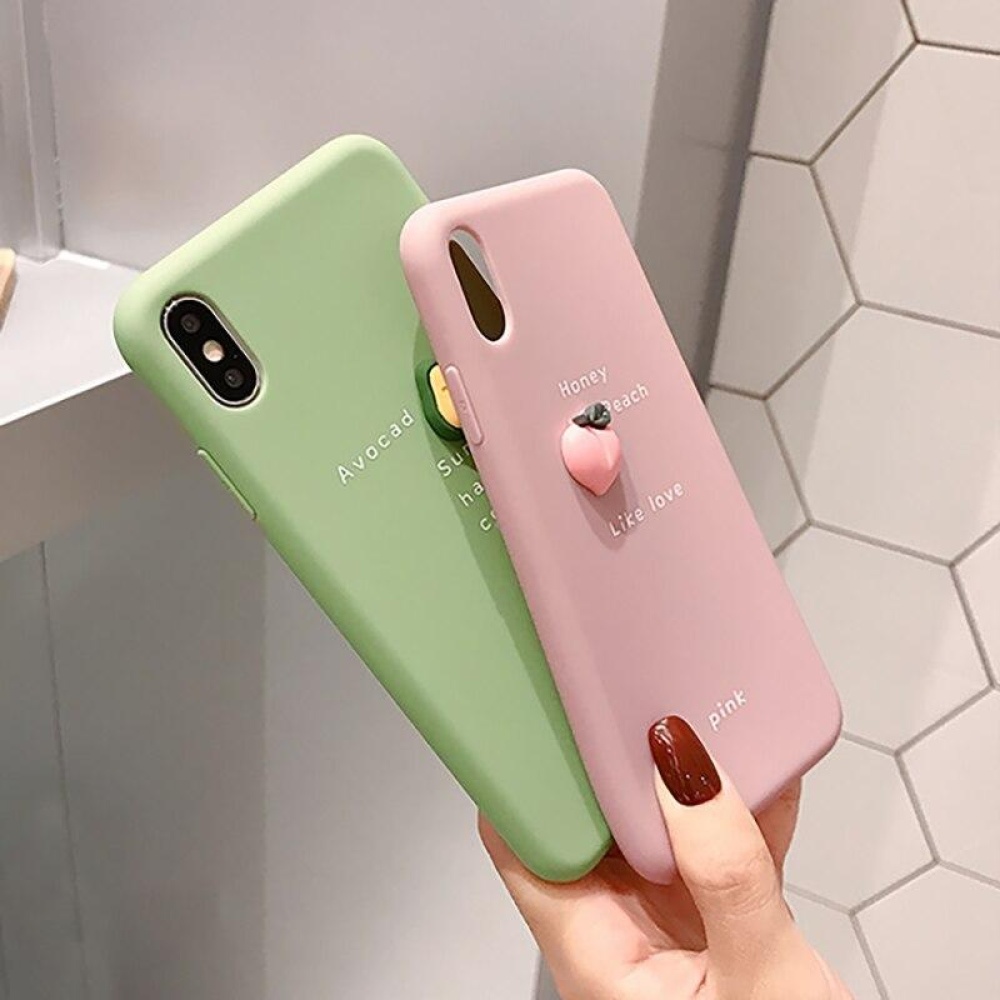 3D Candy Color Avocado Letter Pattern Soft TPU Protective Case for iPhone XS MAX XR X for iPhone 7 6 6S 8 Plus Back Cover - iPhone X/XS Green - Image 2