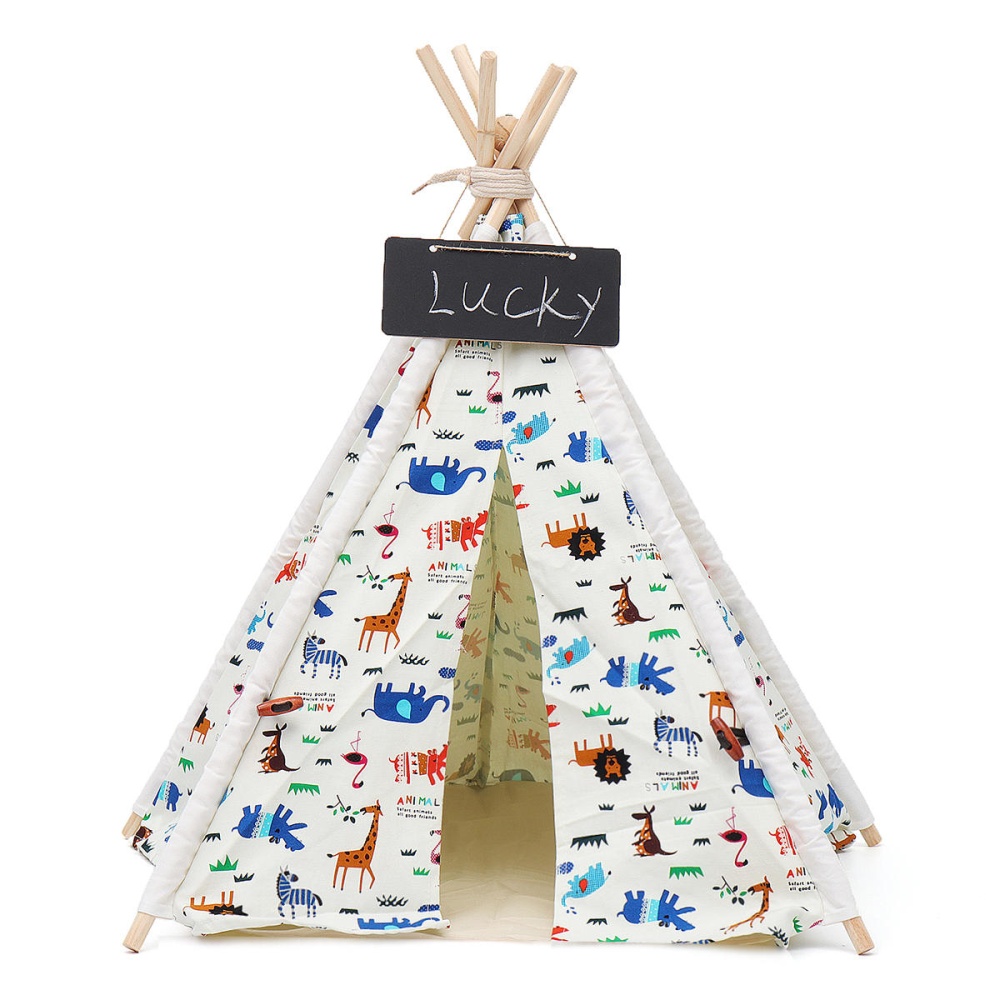 Pet Dog House Washable Tent Puppy Cat Indoor Outdoor Home Play Teepee Pet Bed - S - Image 2