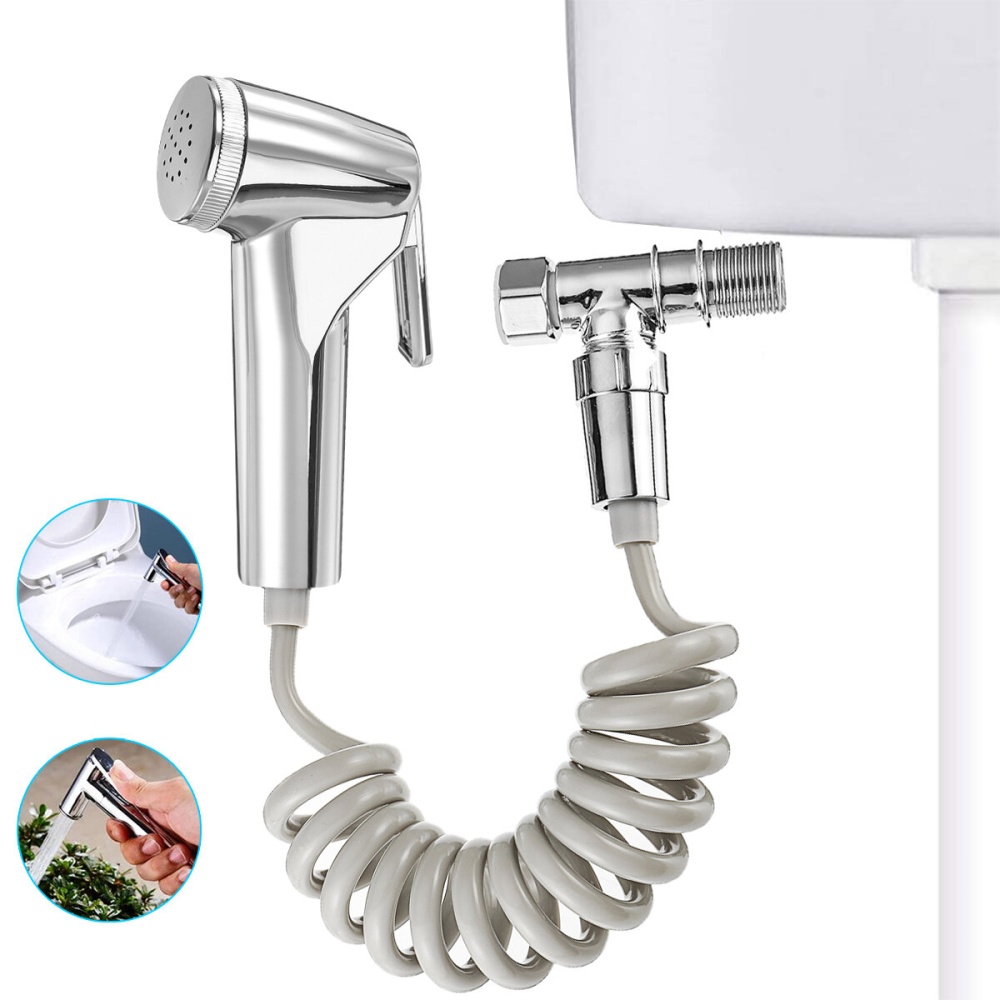 ABS Portable Handheld Bidet Sprayer Set for Toilet Retractable Spring Hose Adapter Free Mounting Bracket Cleaning Tool - Image 2