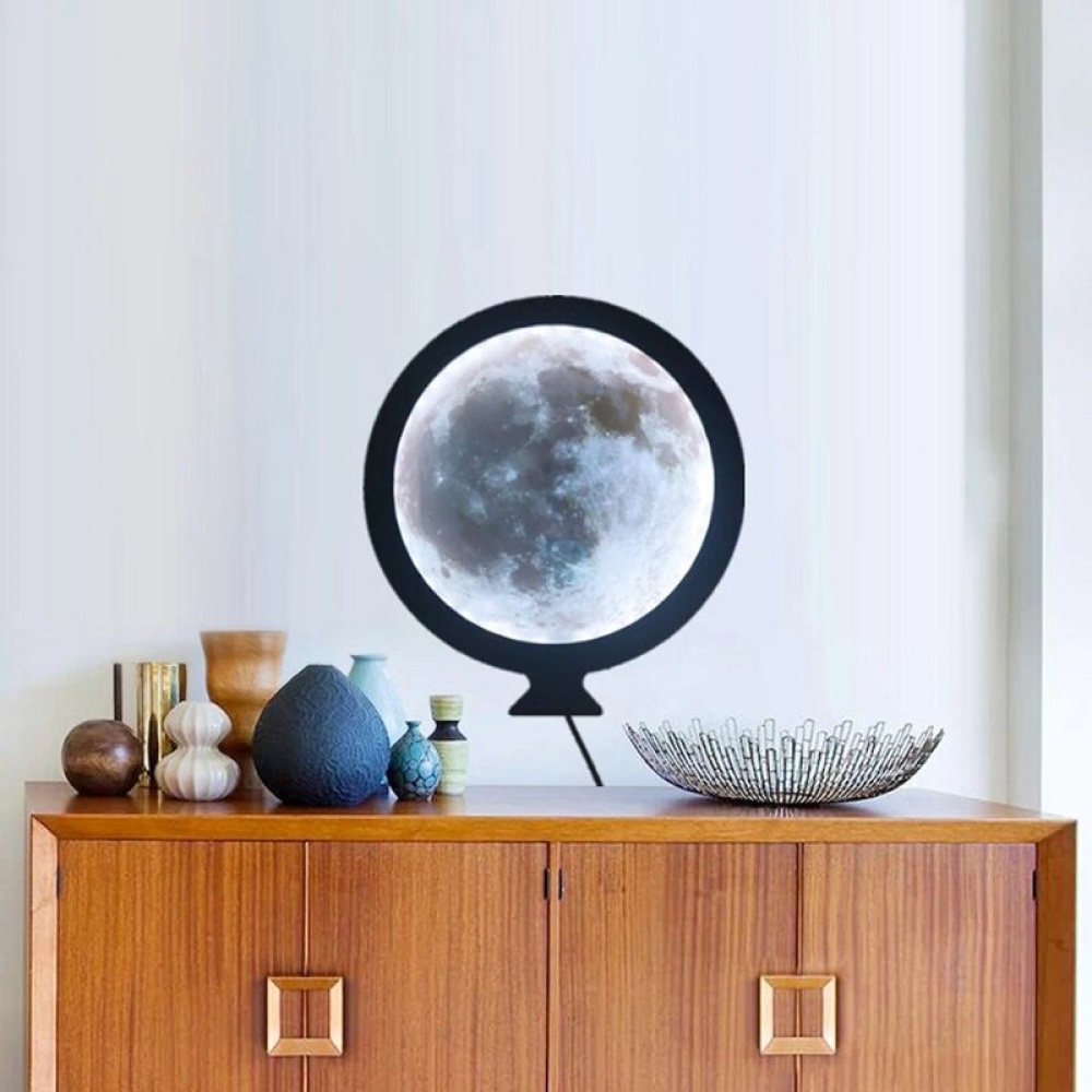 LED Mirror Moon Lamp Romantic Makeup Lamp Hanging Mirror Lamps Bedroom Decoration Light - 20 cm Moon
