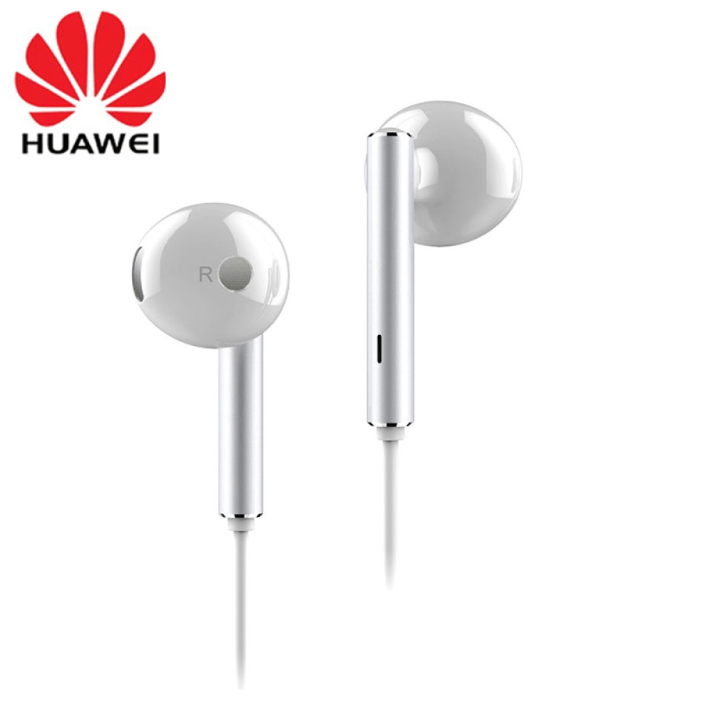 For HUAWEI P7 P8 P9 Lite P10 Plus Honor 5X 6X Mate 7 8 9 Huawei AM116 Earphone Metal With Mic Volume Control white