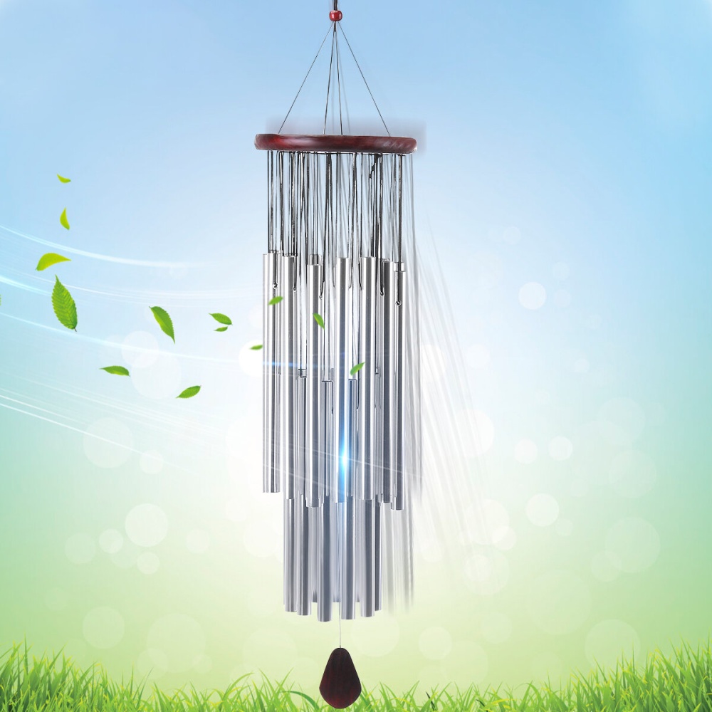 Home 27 Silver Tubes Wind Chimes Church Bells Hanging Decorations - Image 2