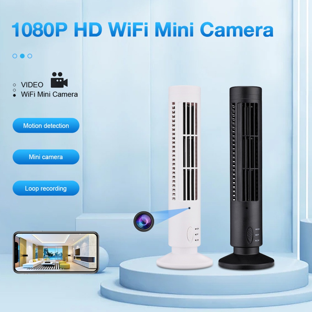 1080p HD Wifi Mini Camera Usb Tower Fan Camcorder Motion Detection - Image 3