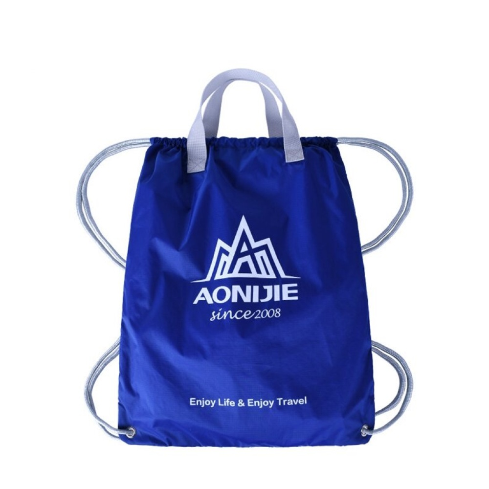 Outdoor Folding Sports Drawstring Backpack Waterproof Nylon Training Bag Basketball Swimmig Pouch - Rose Red