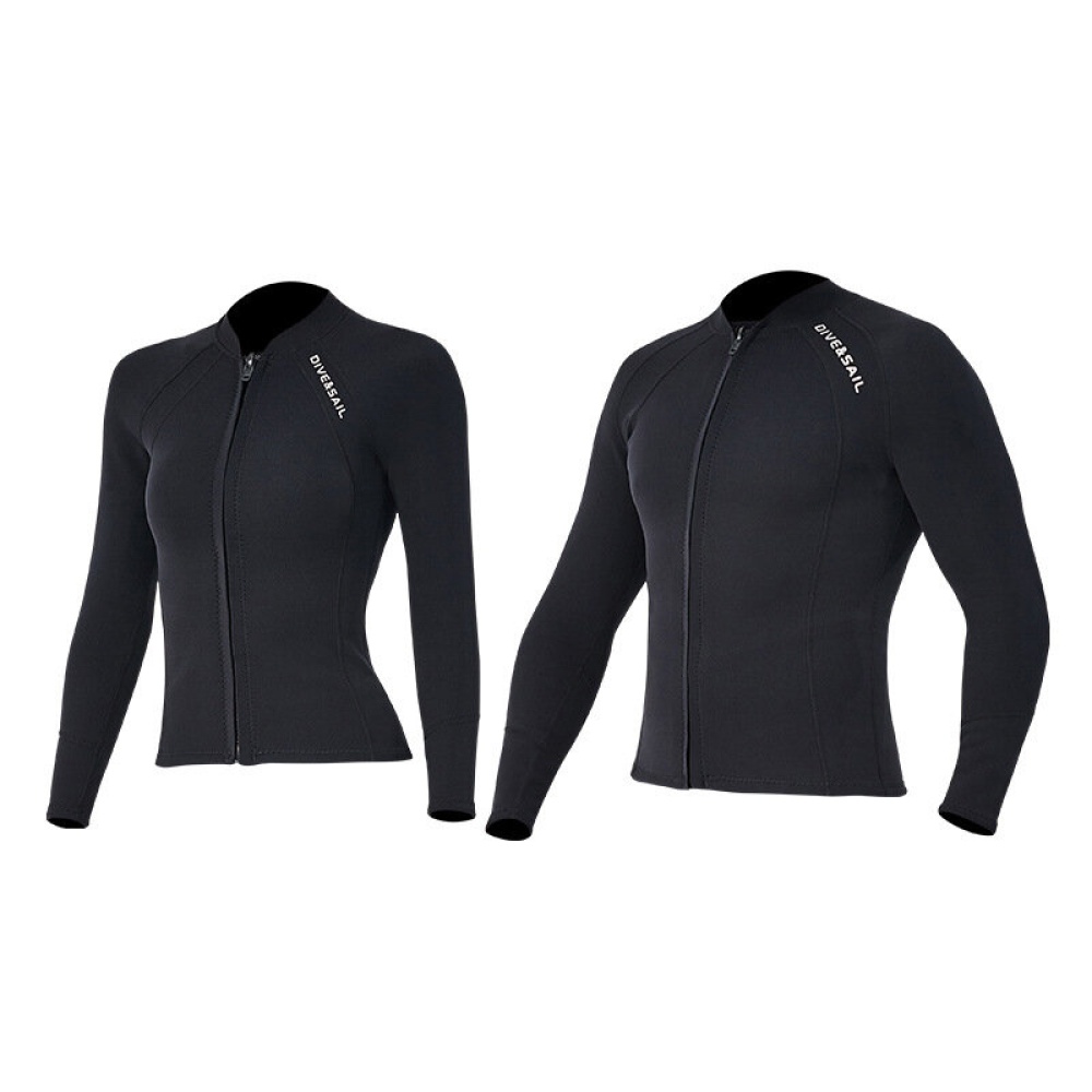 DIVE&SAIL Men's Wetsuit 2mm Wetsuit Separate Long-sleeved Tops Cold-proof Warm Large Size Surf Suit - M - Image 2