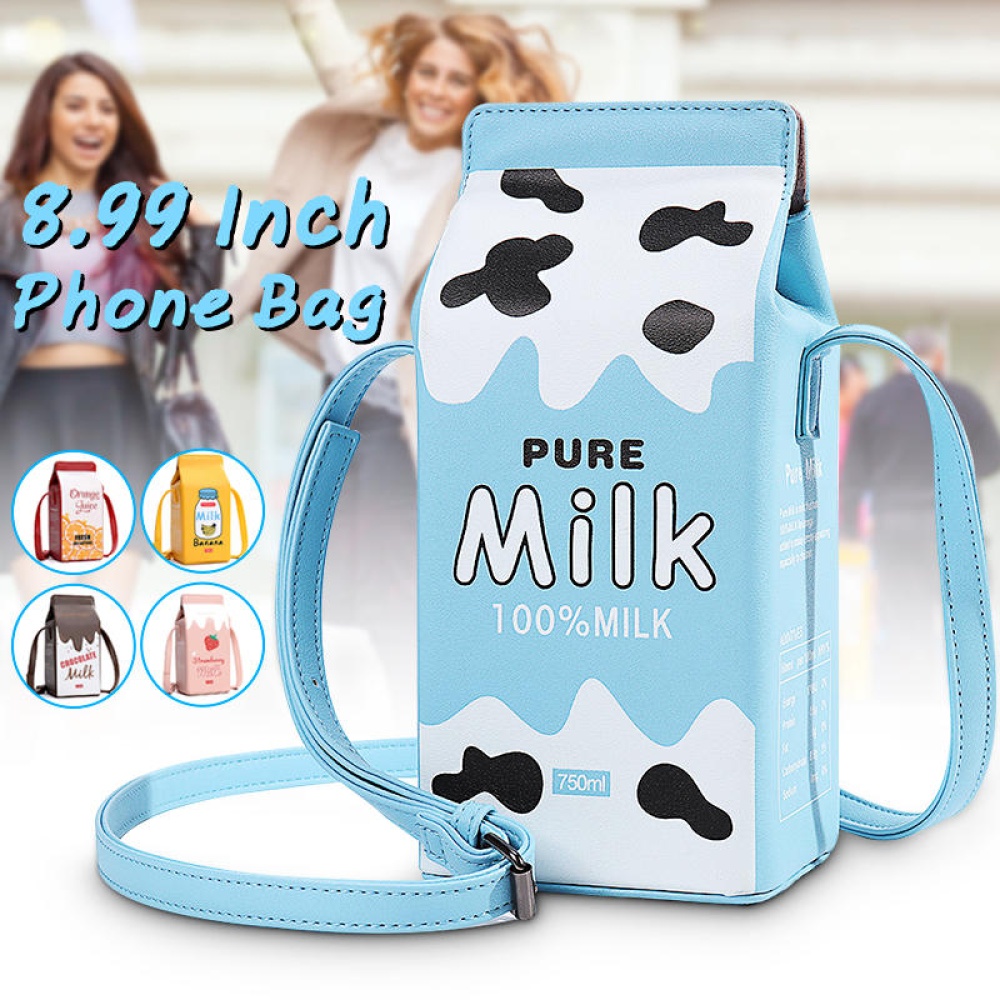 Women Creative Beverage Bottle Styling Wallet Small Backpack Milk Slanting Mobile Phone Bag For Mobile Phone - Coffee - Image 2