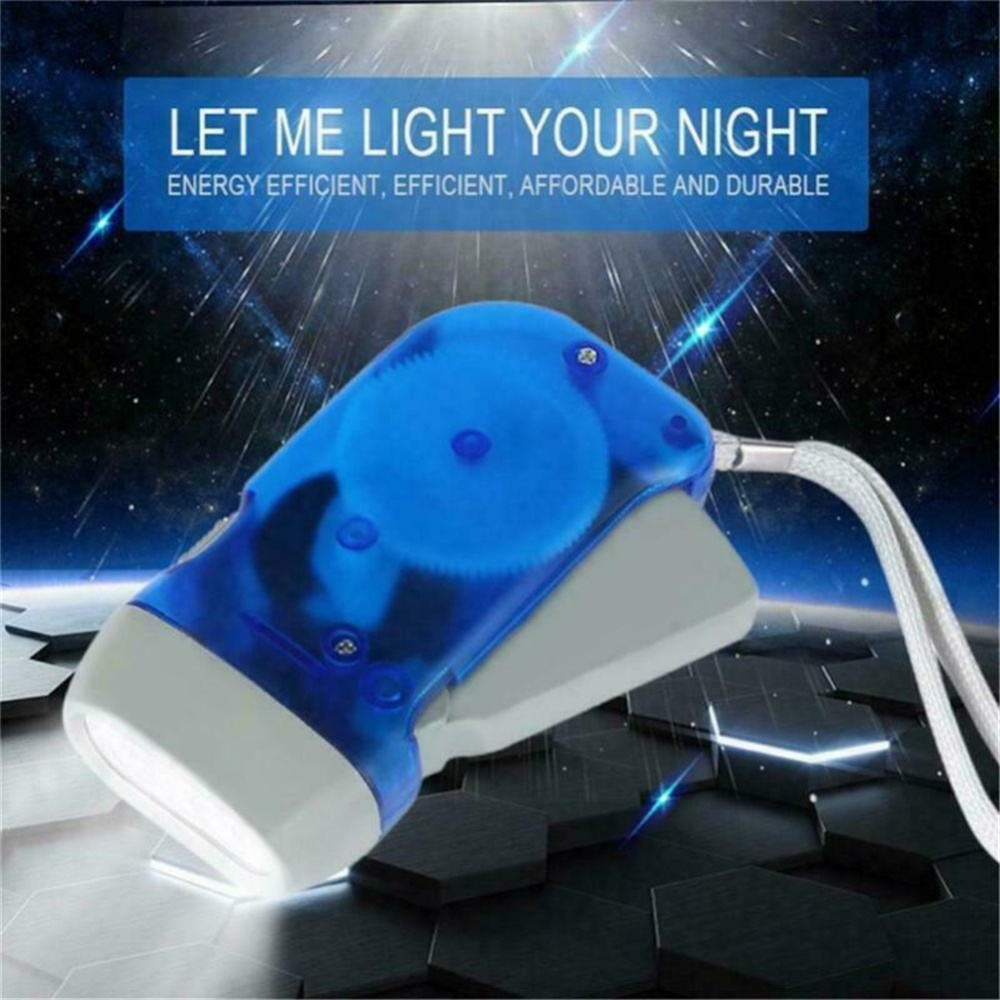 3 Led Hand Pressure Flashlight Super Bright Stable Crank Power Generator Clockwork Green - Image 3