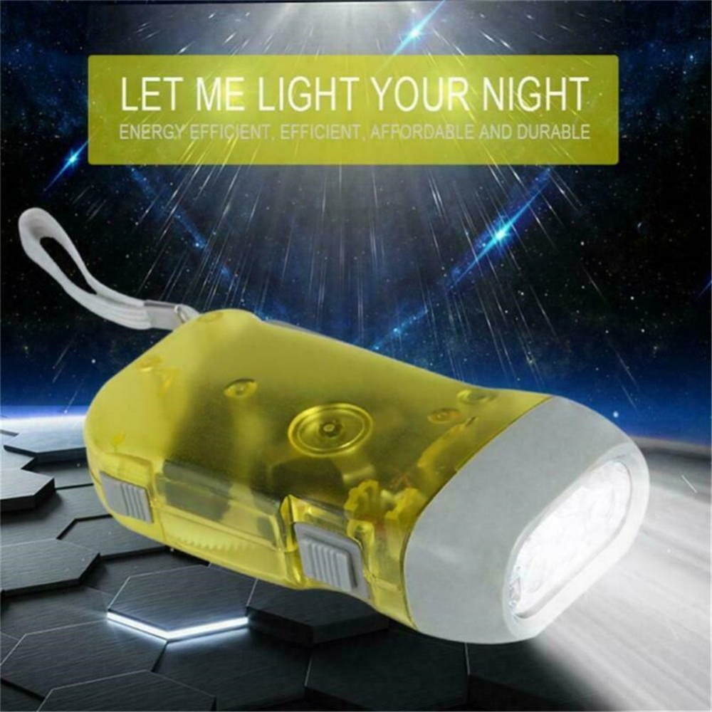 3 Led Hand Pressure Flashlight Super Bright Stable Crank Power Generator Clockwork Red - Image 2