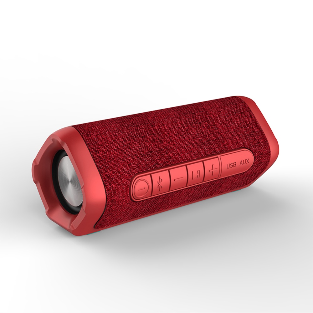 New Fabric Portable Wireless Bluetooth Speaker Mini Stereo Outdoor Waterproof Audio Subwoofer with Microphone red - Image 4