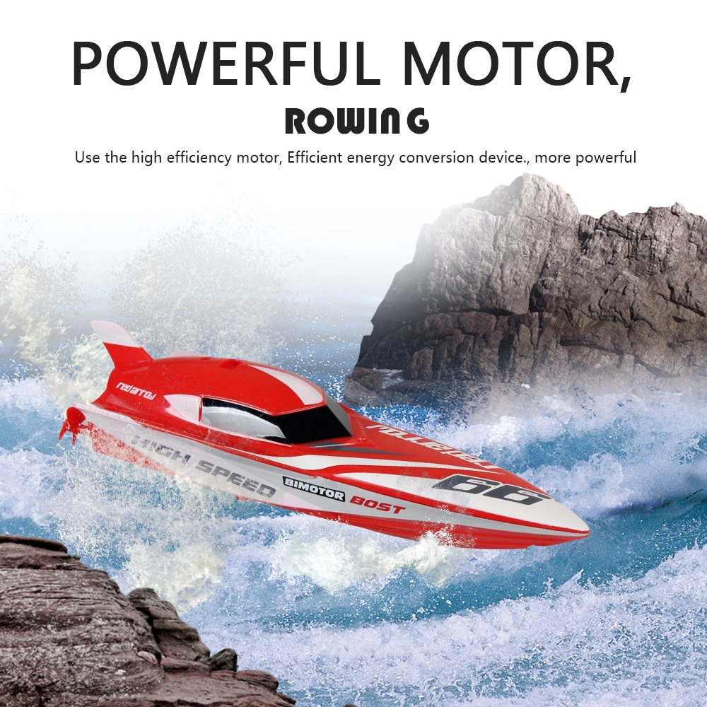 Cool 2.4G Kids Toys 4 Functions Mini RC Speedboat Boat Remote Control for Boys Children yellow - Image 2