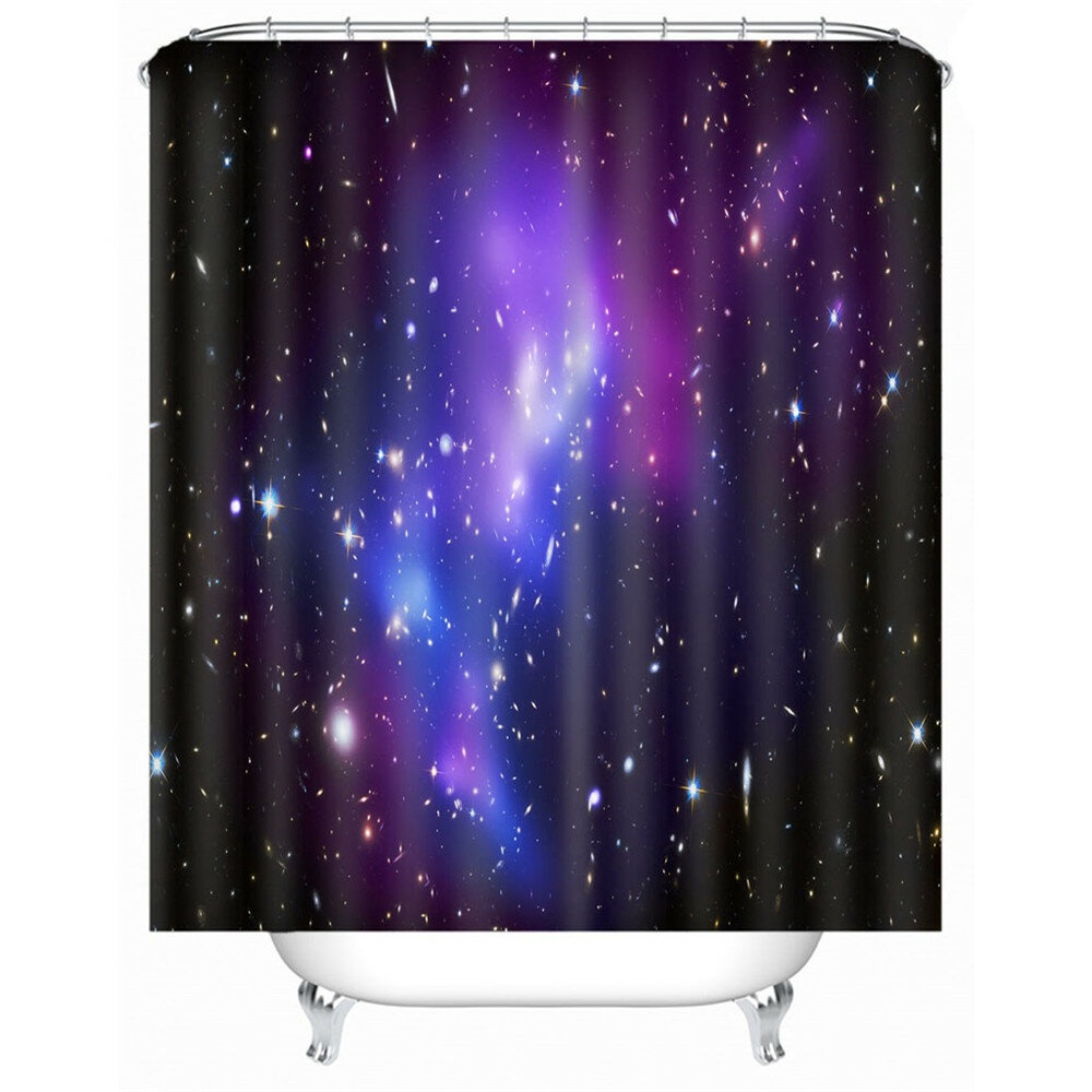 1.8m Waterproof Polyester Fiber Bathroom Shower Curtain Bath Curtains with 12 Hooks - A - Image 2