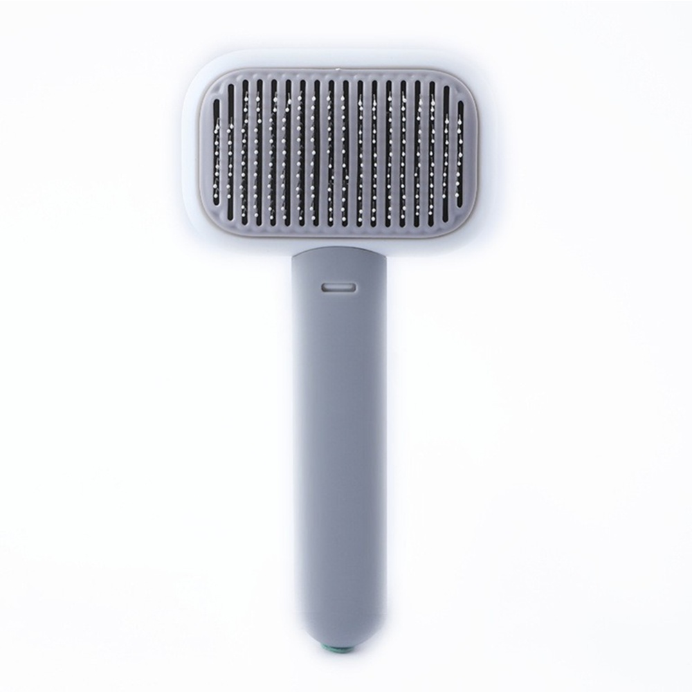 Pet Grooming Brush Cat Dog Massage Comb One Key Hair Removal Shedding grey - Image 3