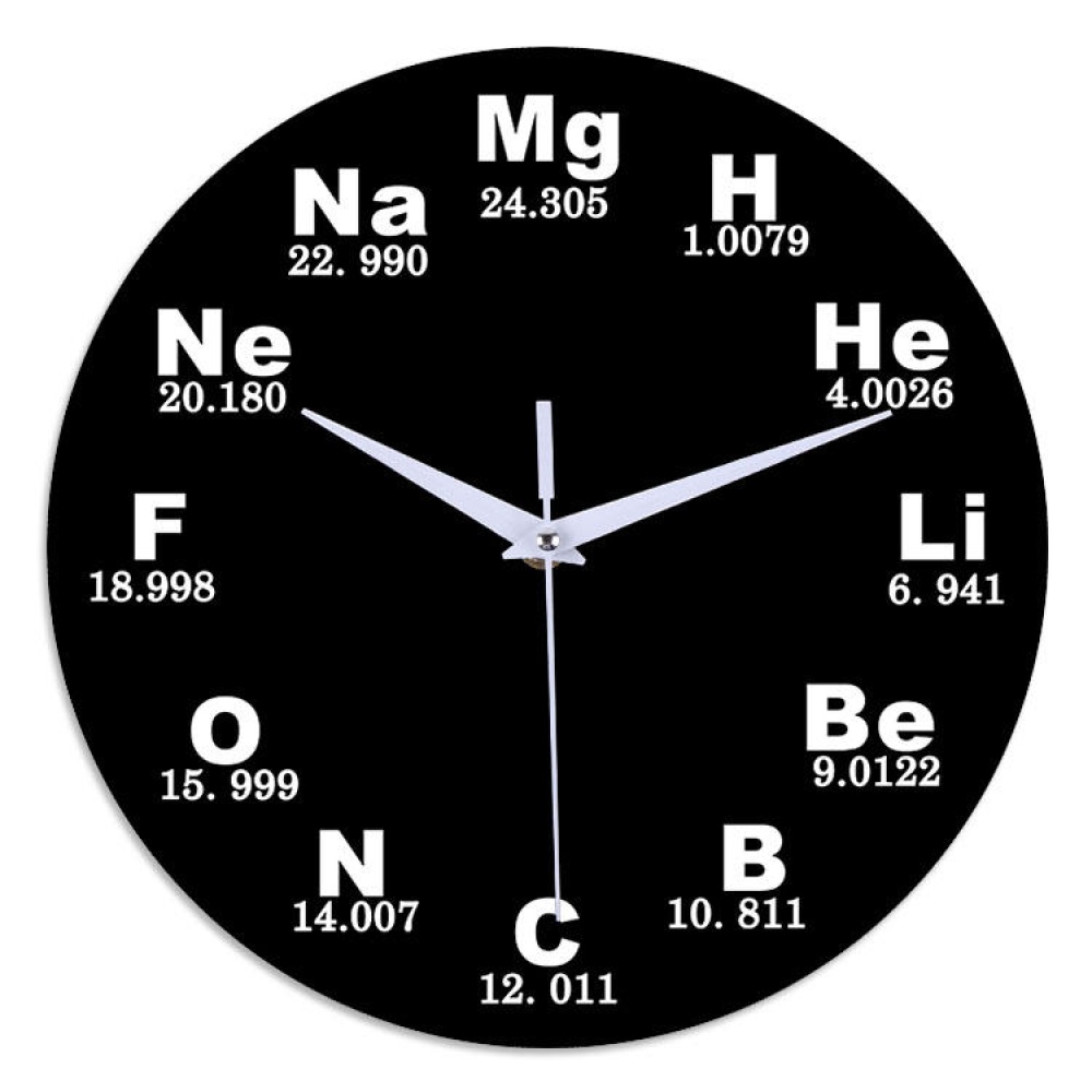 Emoyo ECY028 Creative Chemical Element Table Wall Clock 3D Wall Clock For Home Office Decorations - Black