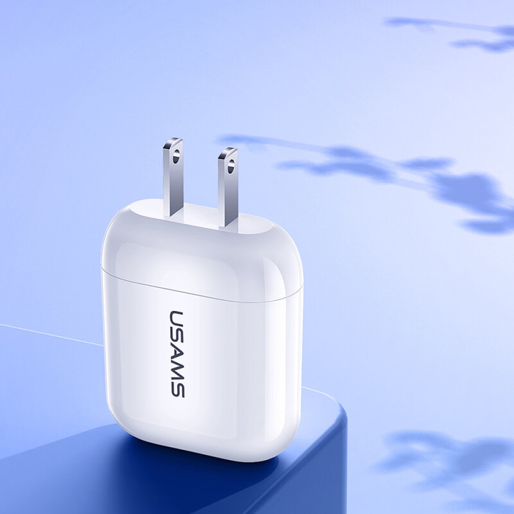 USAMS T19 5V 2.1A Travel Universal USB Power Wall Charger Adapter for US EU Plug for Samsung S10+ for Note8 - US - Image 2