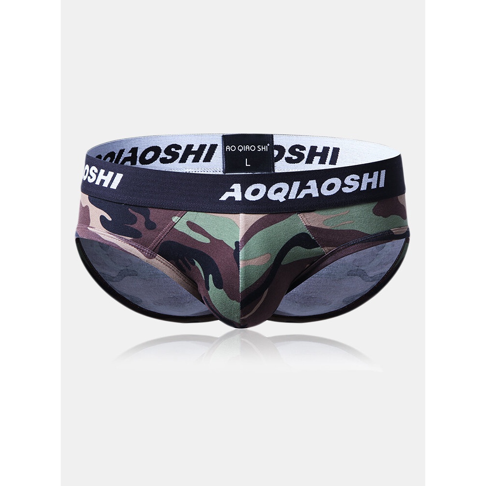 Cotton Camo Printed Pouch Brief - M Red