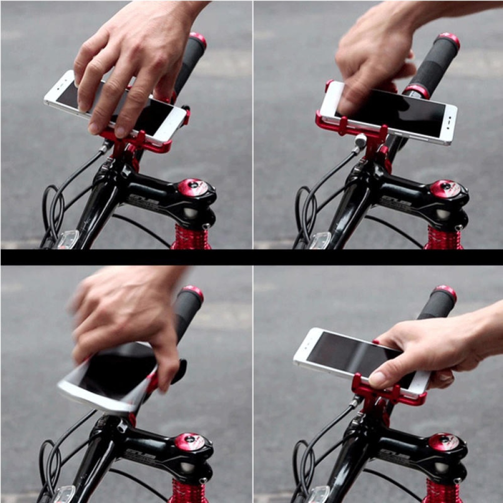 GUB Plus 6 Rotatable Aluminum 3.5-6.2 Inch MTB Bike Phone Holder Motorcycle GPS Stand Support - Red - Image 2