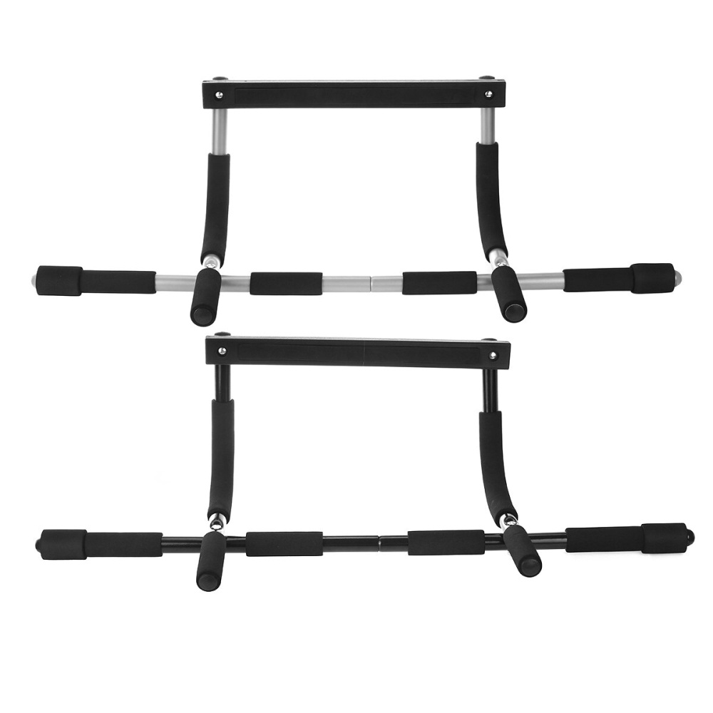 Multifunction Pull Up Bar Home Gym Strength Training Upper Body Workout Bar Fiteness Exercise Tools - Black - Image 2