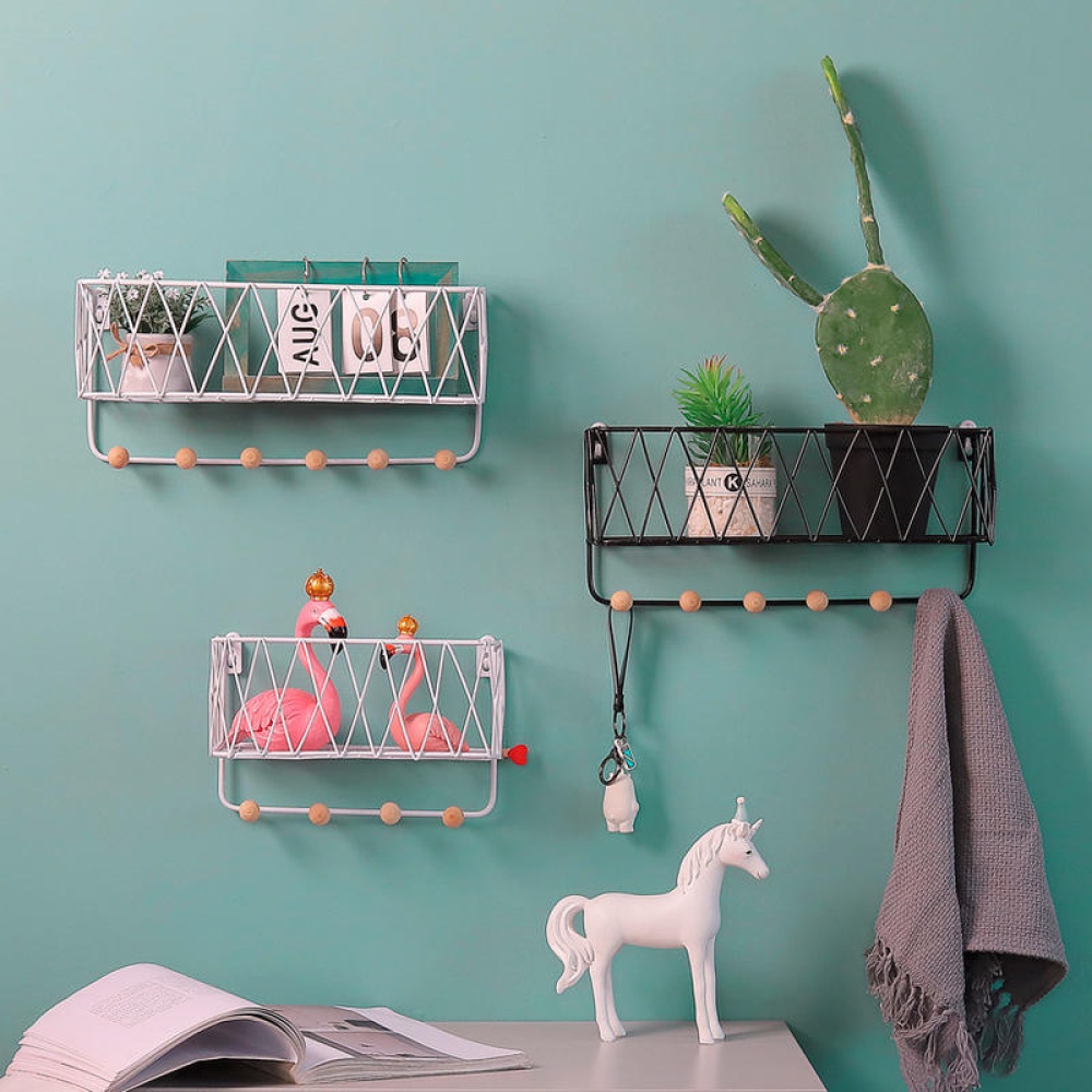 Mini Iron Corner Bath Storage Rack Shelf Bathroom Home Shelves Holder Organizer Bookshelf - D - Image 2