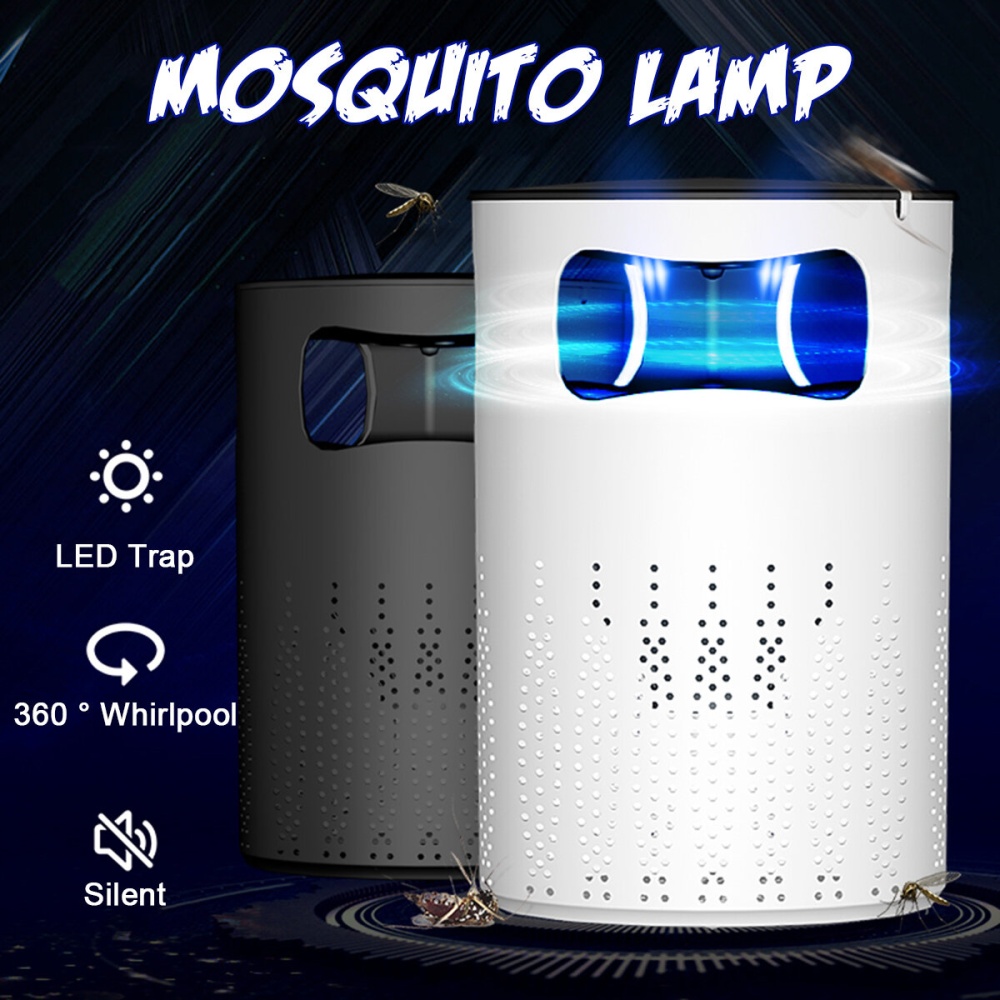 DC5V Electric USB Zapper Insert Mosquito Killer Lamp LED Fly Bug Trap Photocatalyst Light - Black