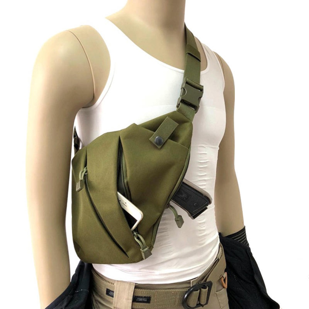 Men Women Canvas Crossbody Shoulder Chest Backpack Anti Theft Holster Tactical Sling Bags - C - Image 2