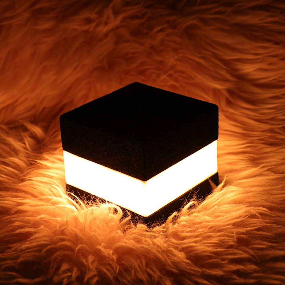 LED Cube Night Light USB Rechargeable Touch Night Light Bar Cafe Restaurant Decoration Atmosphere Light - Black, 3 Light Colors Mode