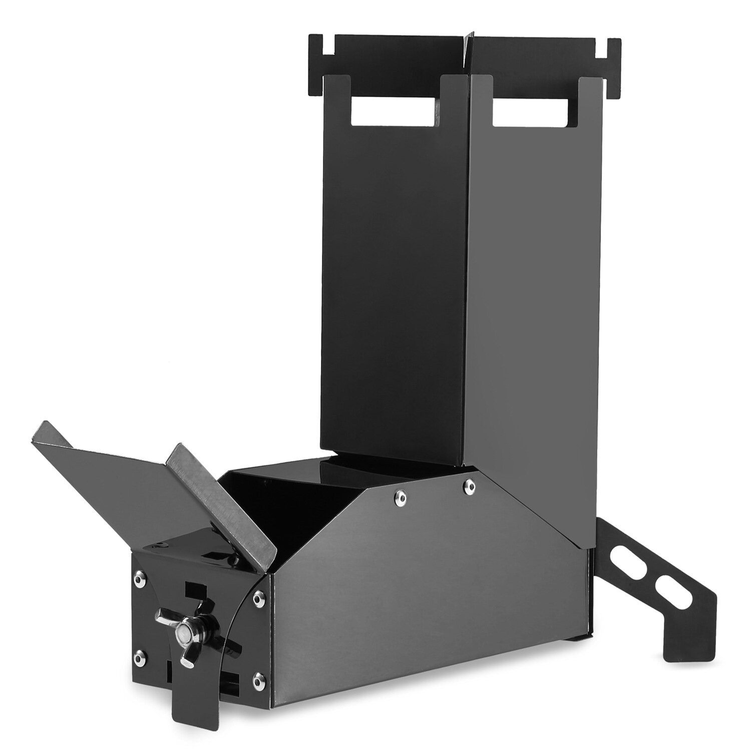 GL Black Titanium Rocket Portable Stainless Steel Folding Stove Hiking Outdoor Camping Barbecue Picnic Wood Stove - Image 2