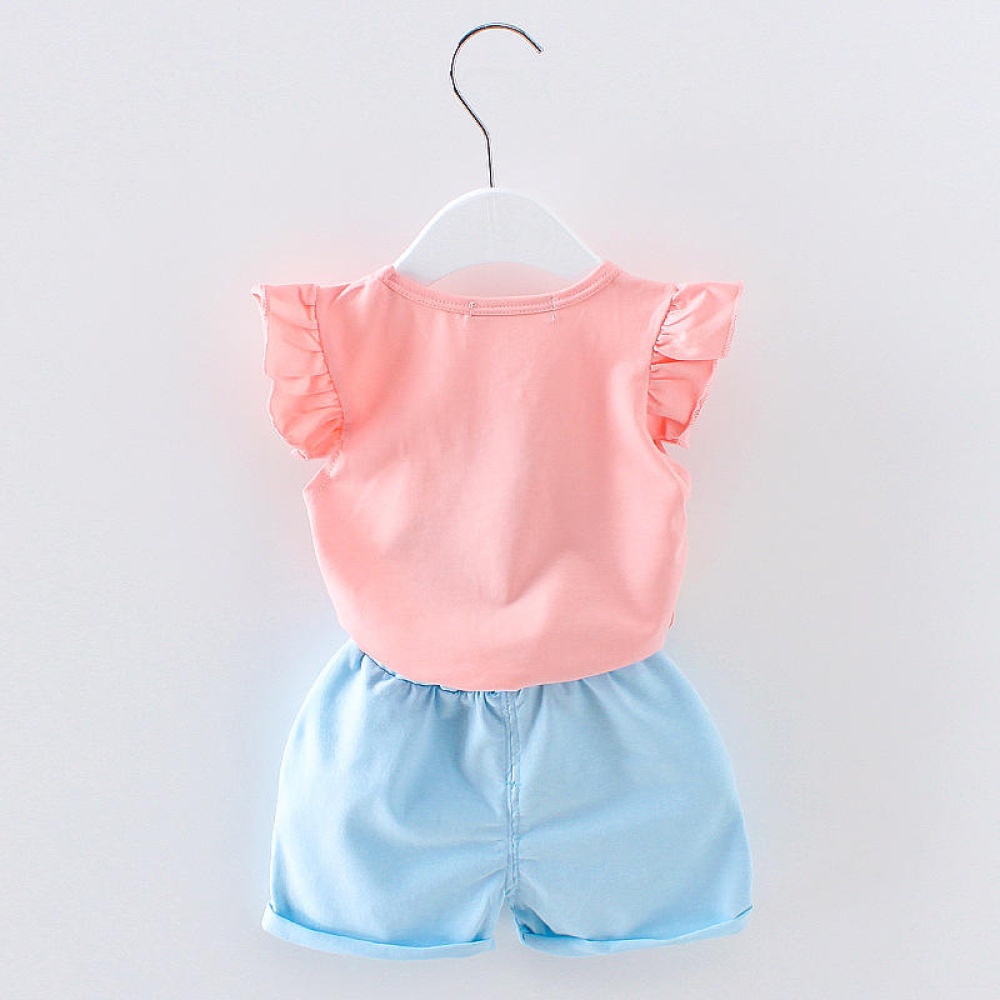 Kids Children Baby Tops+Shorts Set - 5 White - Image 2