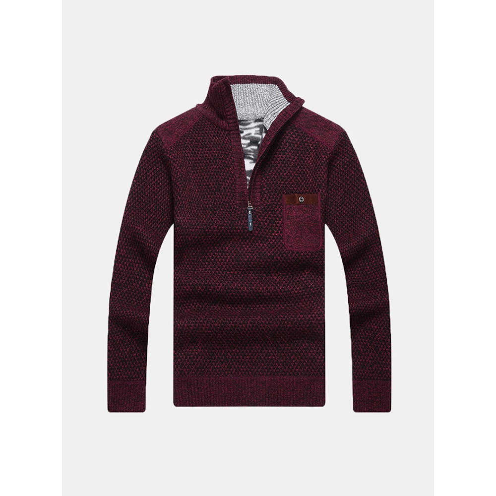 Men's Casual Stand Collar Knit Pullovers - XL Light Gray