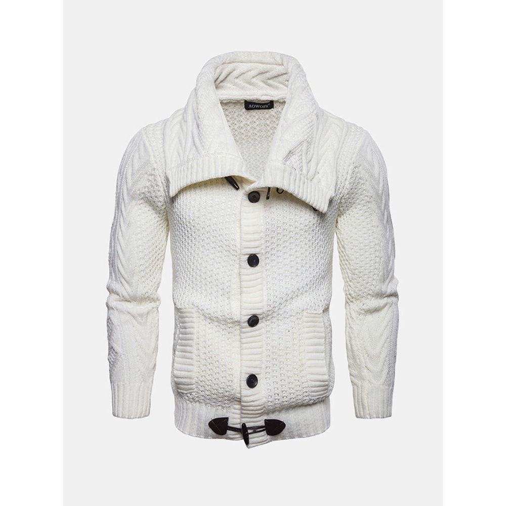 Men's Casual Knit Flexible Breathable Thickened Sweaters - 2XL white