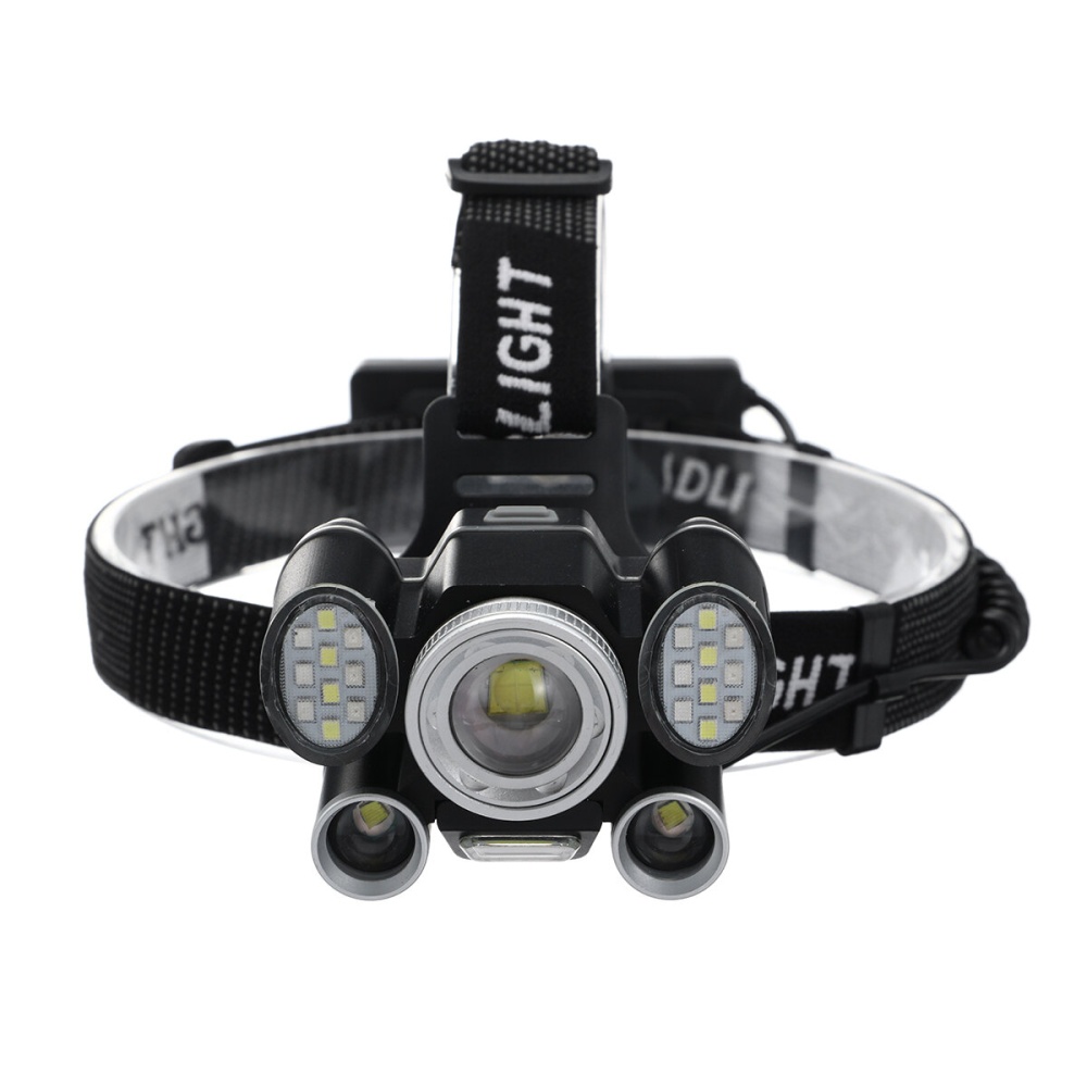 OUTERDO LED Headlamp Flashlight Zoom Ultra Bright 5 Modes USB Rechargeable Work Lamp for Camping Jogging Cycling - Image 2