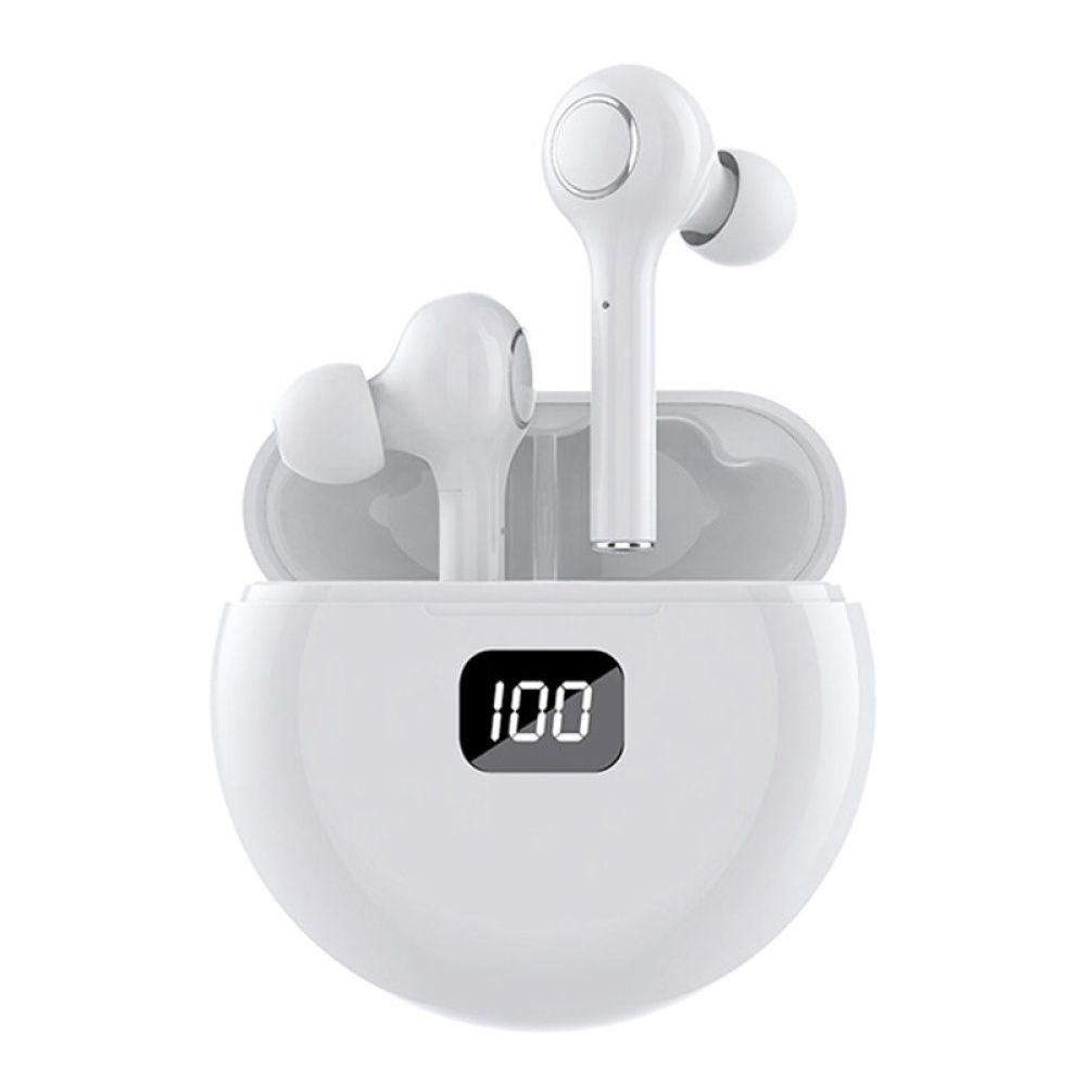 TW13 TWS Earphones Wireless bluetooth Headphones HIFI Stereo Noise Reduction LED Display Smart Touch In-Ear Earbuds with Mic - White - Image 2