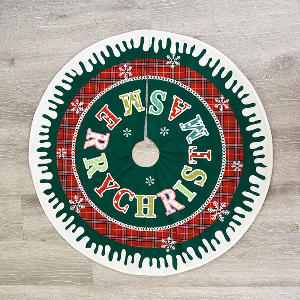 2020  Decor 87cm  Tree Skirt Mat Edge Border Round Mat Carpet for Home Living Room Decoration - Green - Image 2