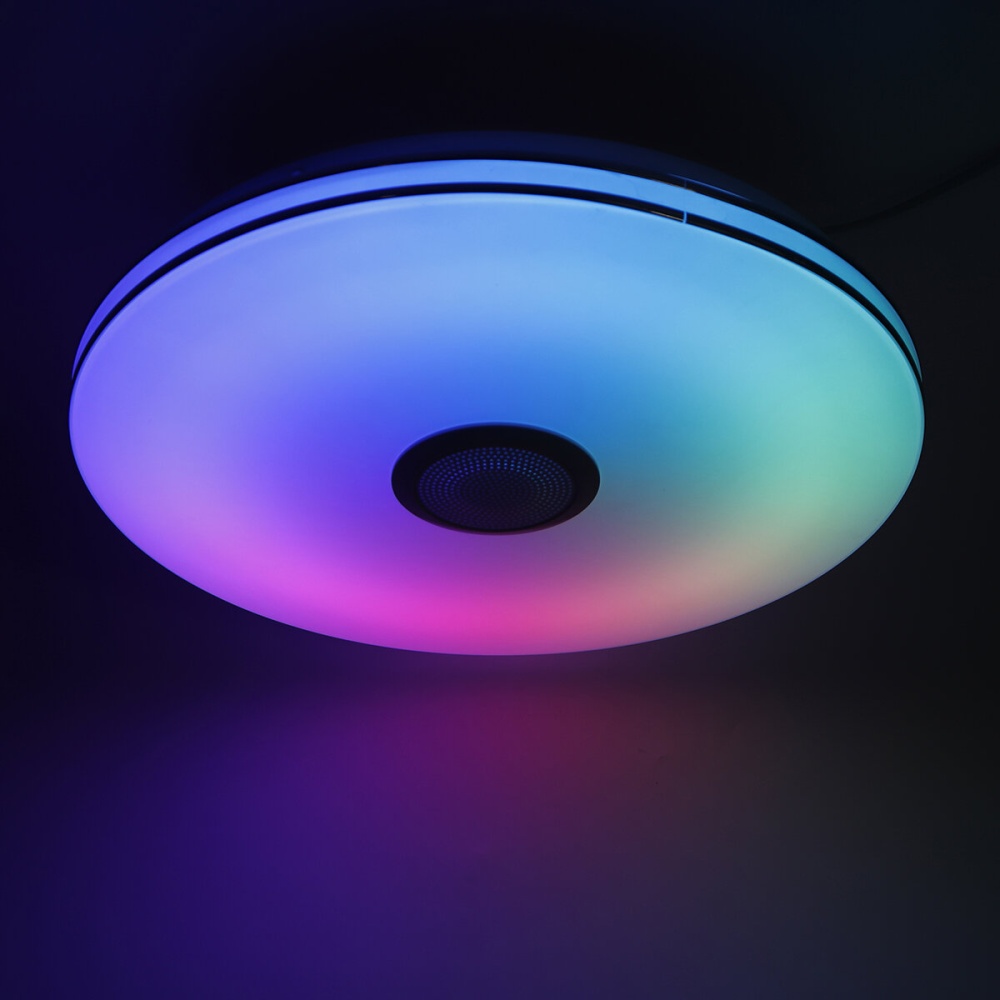 RGB Colour Changing bluetooth Music Speaker LED Ceiling Panel Down Light Bedroom - Image 2