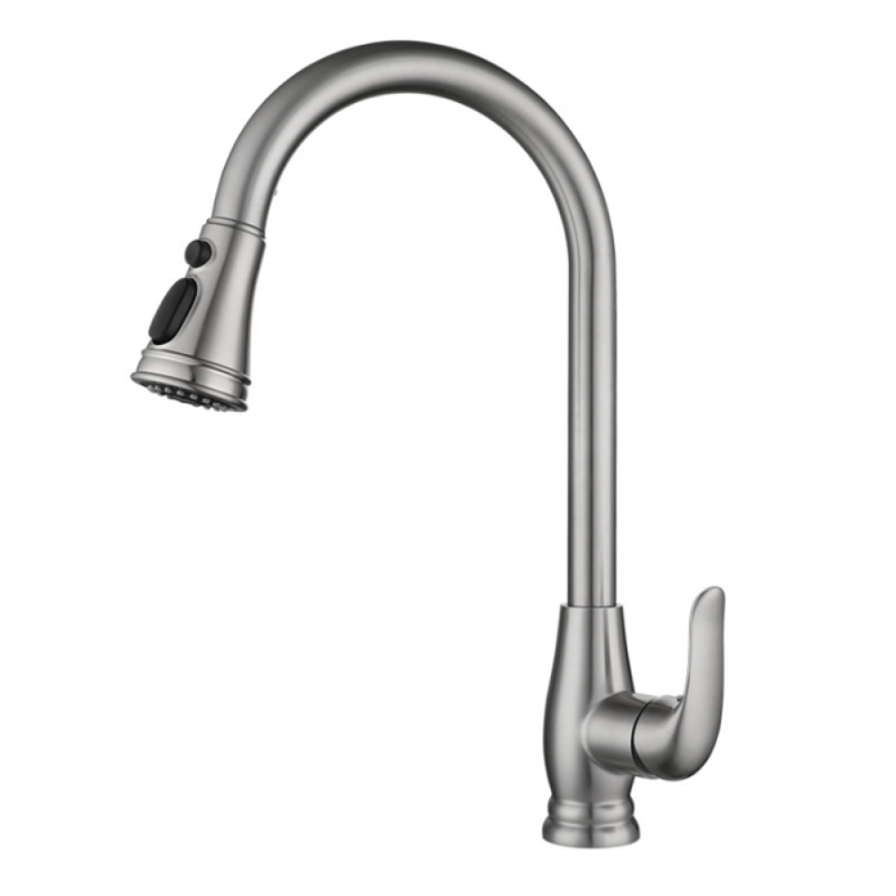 Stainless Steel Kitchen Sink Pull Out Faucet 3 Modes Outlet 360 ° Rotation Hot Cold Water Mixer Tap With Hose - Image 2