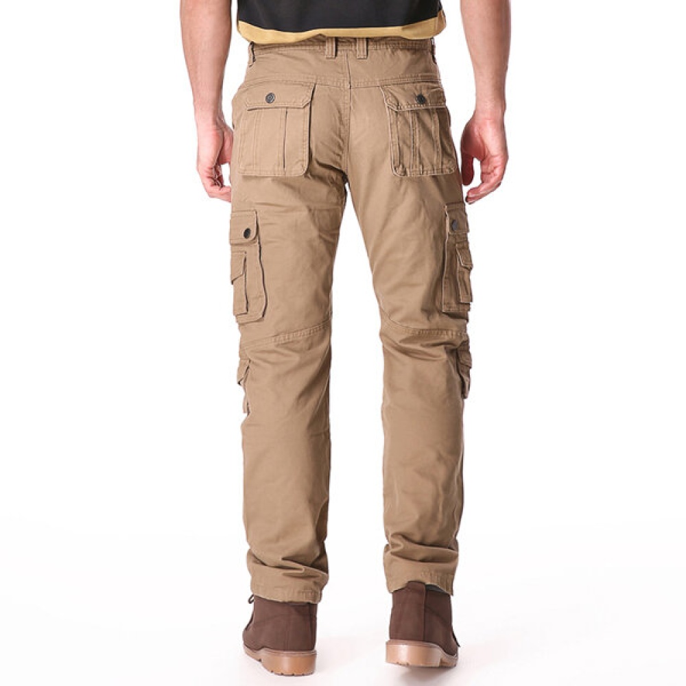 Mens Plus Big Size 30-46 Cargo Pants Outdoors Loose Cotton Multi Pocket Causal Solid Color Pants - 40 Army Green - Image 2