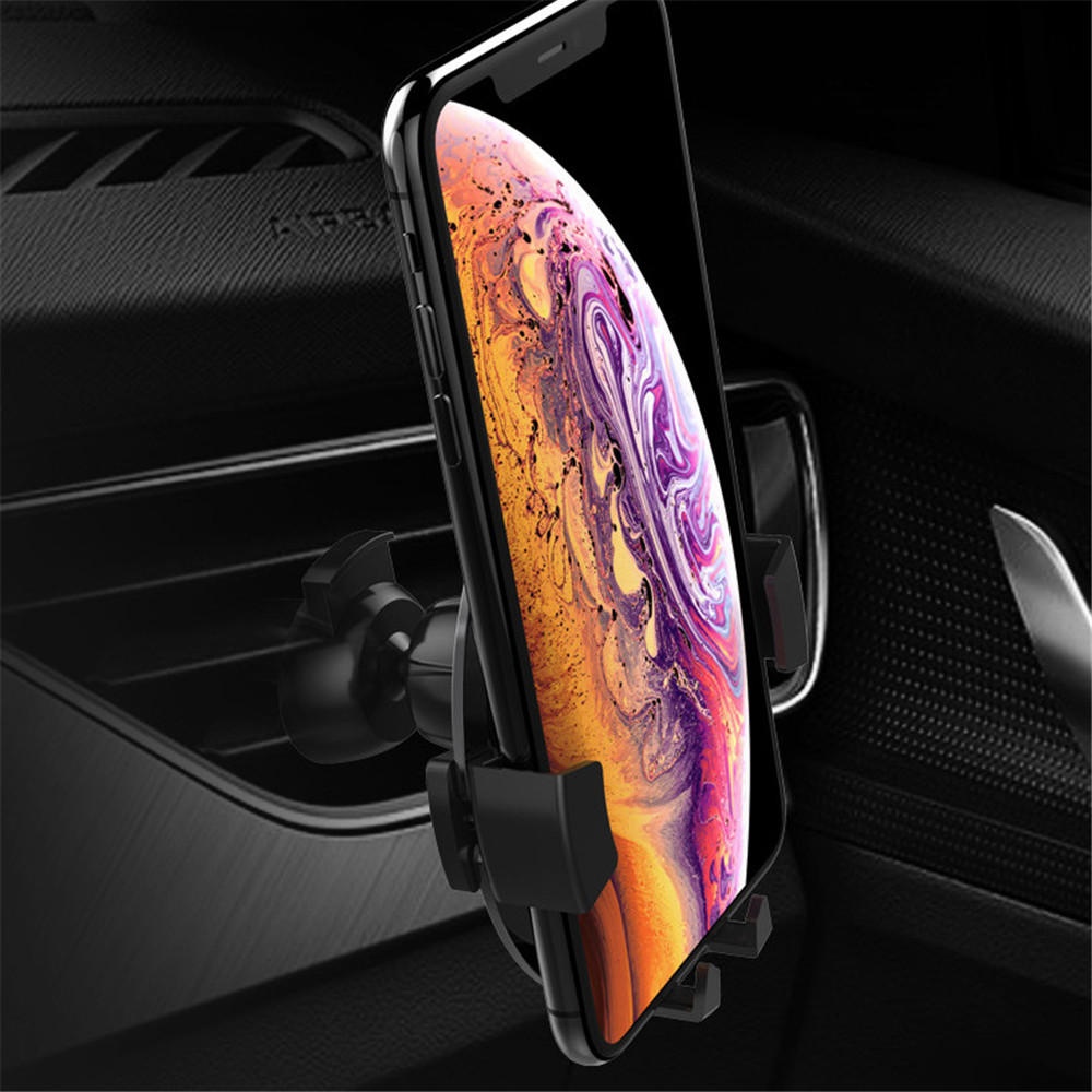 Universal Gravity Linkage Auto Lock 360 Degree Rotation Car Stand Air Vent Holder for Mi8 Mobile Phone - Grey - Image 2