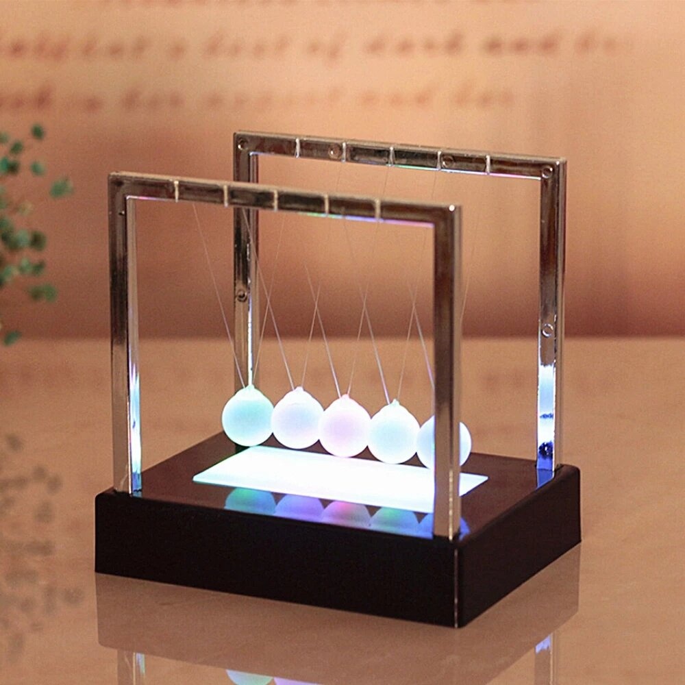 Creative LED Swing Ball Ornaments Colorful Luminous Magnetic Levitation Office Decoration Indoor Shop Layout Toy Birthday Gift - Black Middle