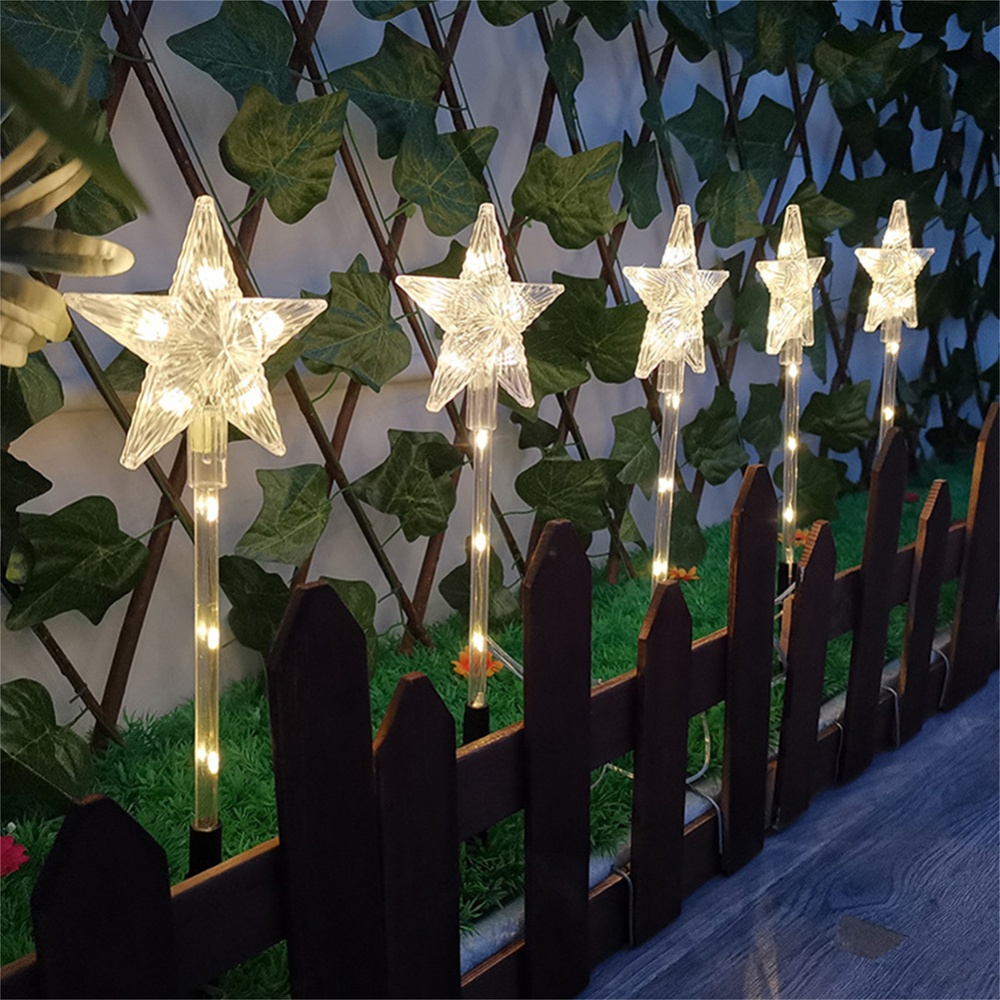 1-to-5 Outdoor Led Solar Lamps 5-pointed Star Shape 8 Modes Lawn Light for Yard Patio Garden Decoration - Image 3