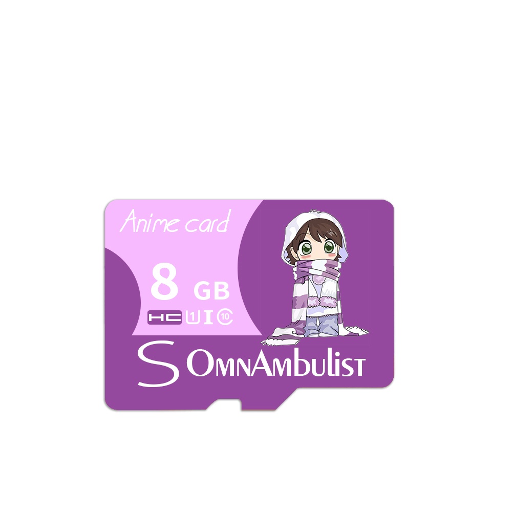 Cartoon Purple Girl TF Memory Card with Adapter and Reader - Image 2