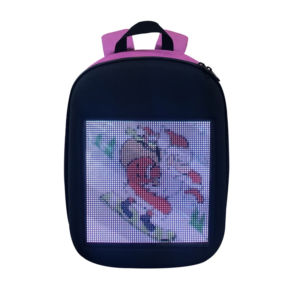 LED Screen Display Wifi Control Advertising Backpack Accessories black_25x25cm - Image 2