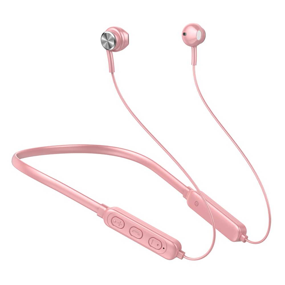 Ergonomic Earphones Lightweight Hanging Neck Wireless Bluetooth Sports Earphone GB04 Pink - Image 4